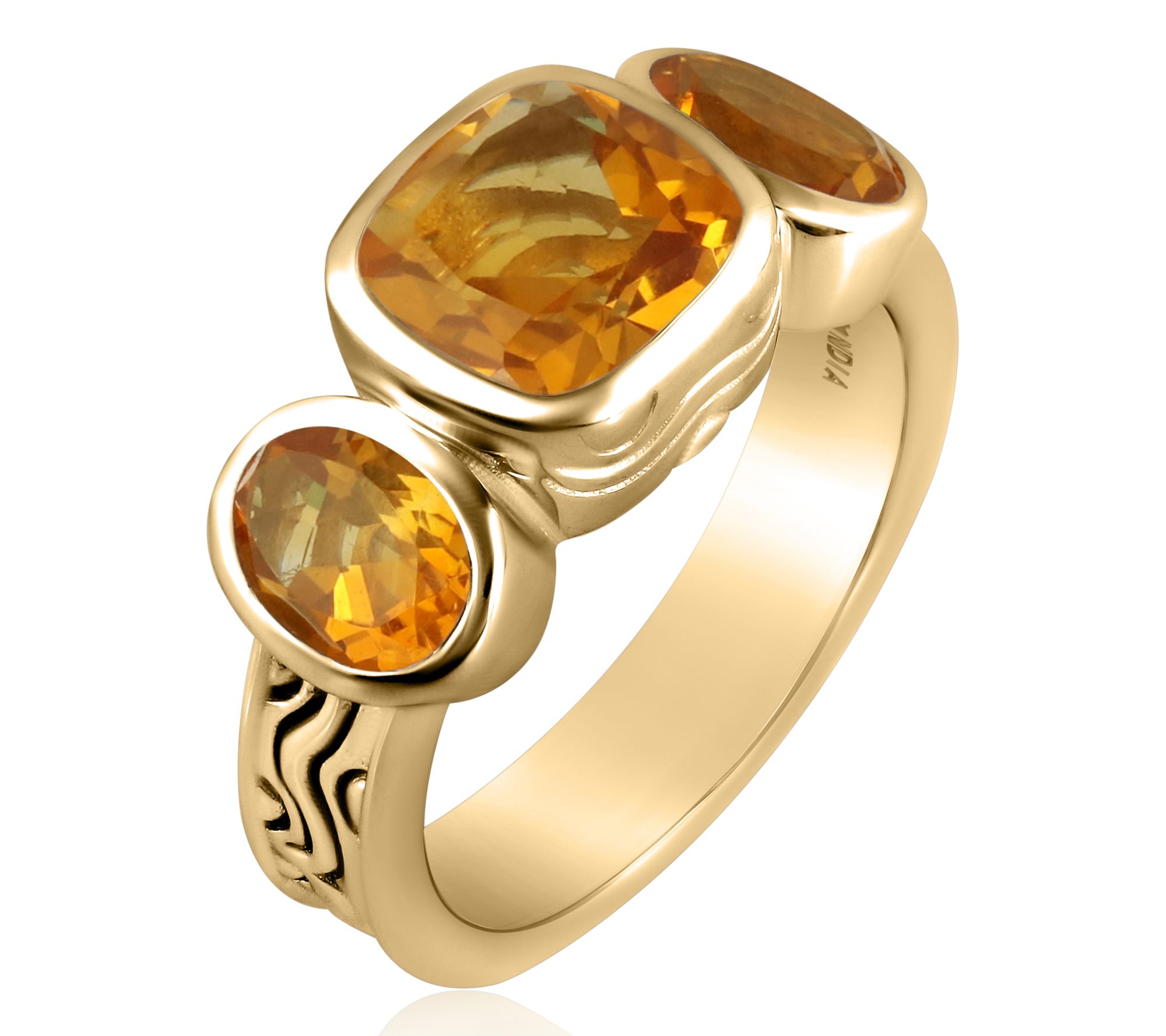 Christian James by Scott Grimes 14K Clad Triple Gemstone Ring