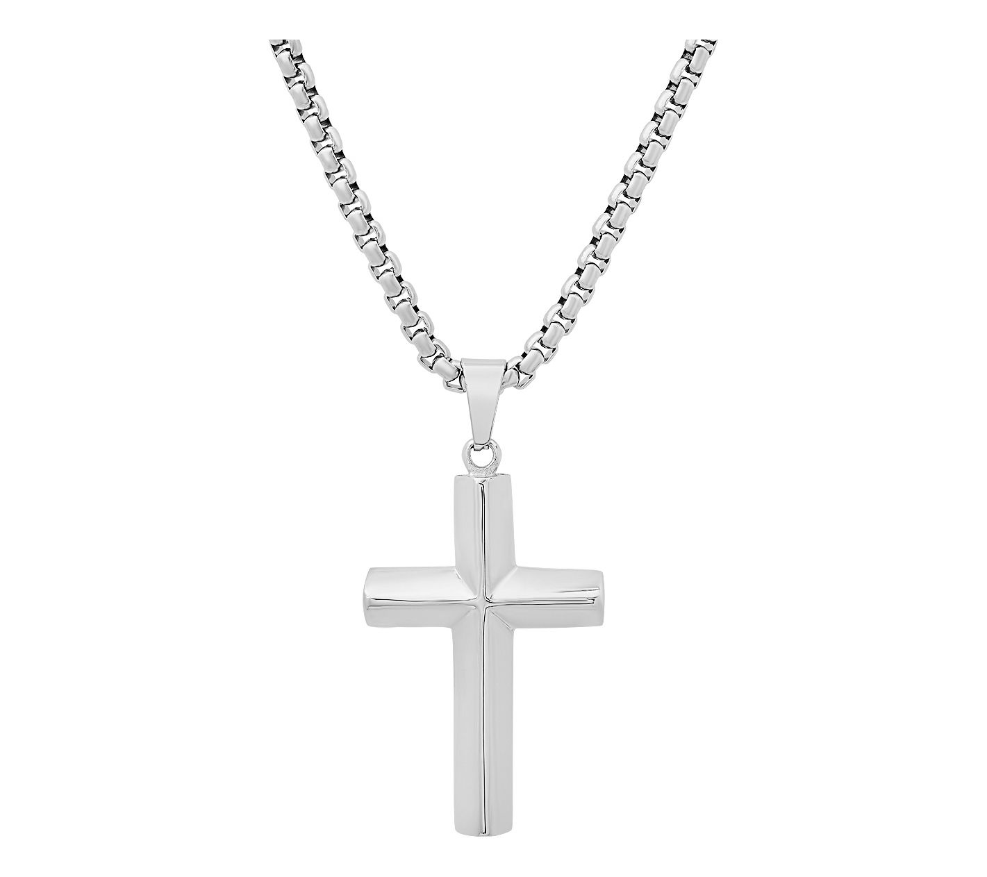 Steel By Design Men's Knife Edge Cross Pendantw/ Chain