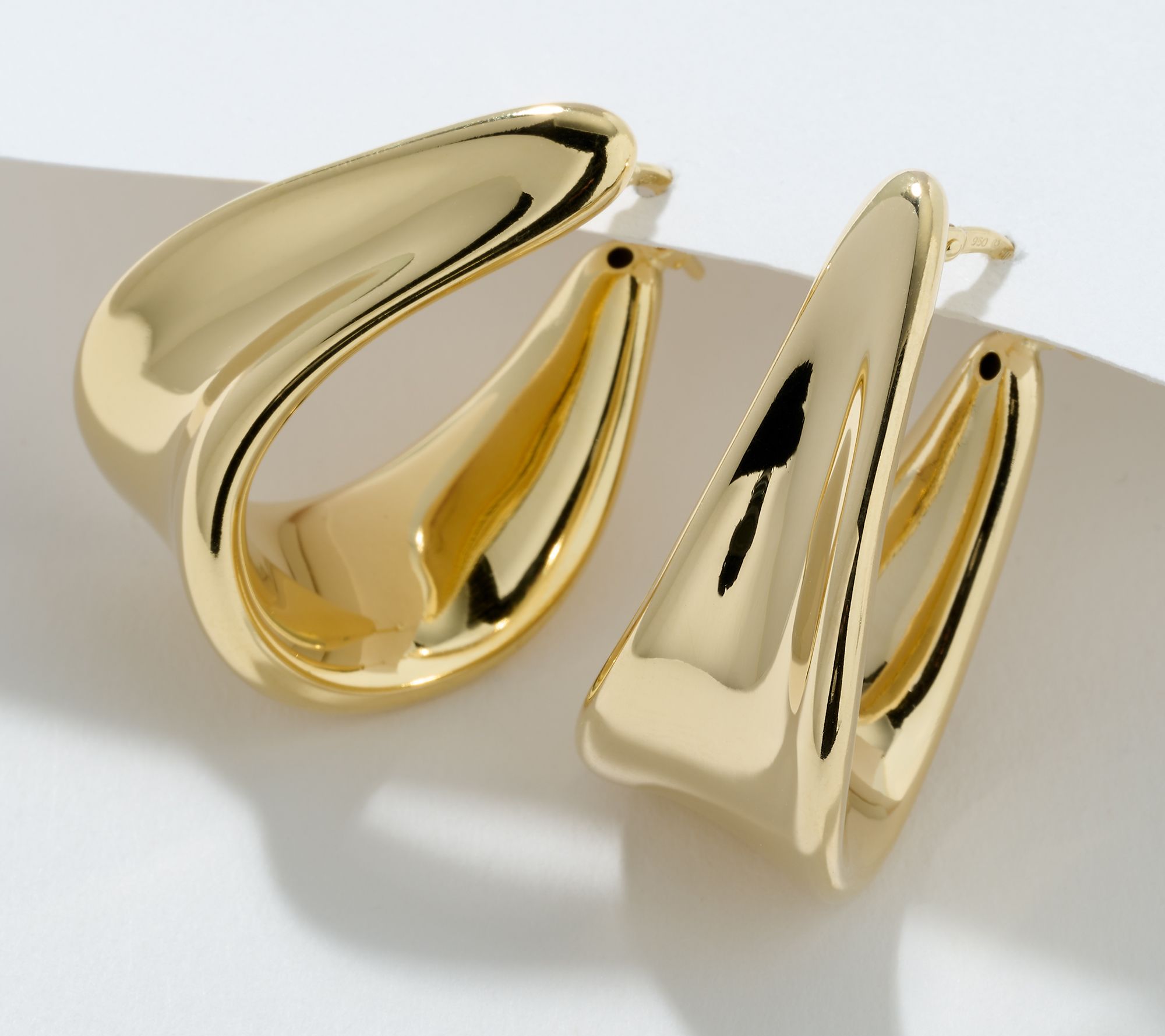 "As Is" UltraFine 950 Silver Graduate 1-1/4" Hoop Earrings