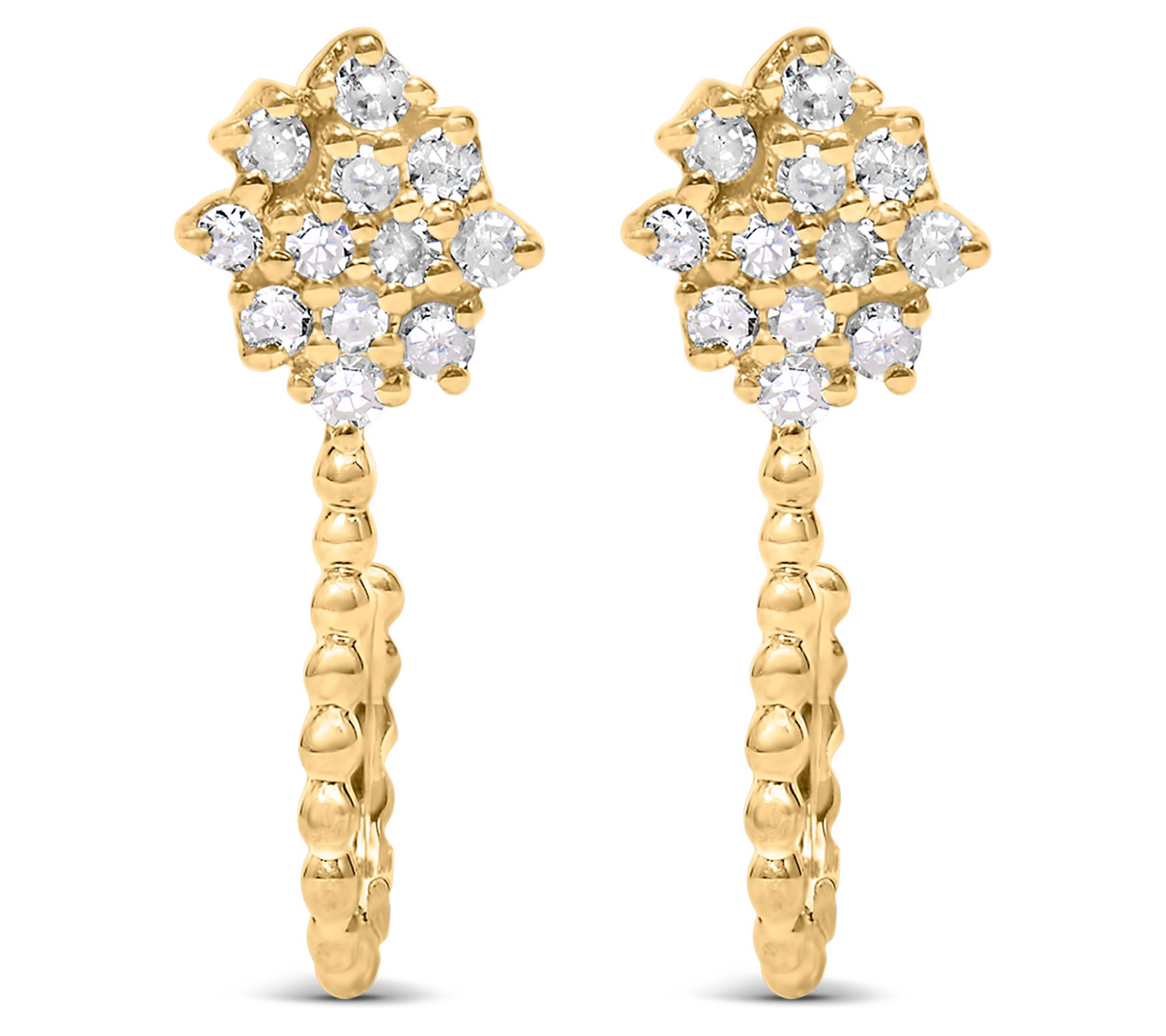 Haus of Brilliance Diamond Accent J Hoop Earrings, 14K Plated