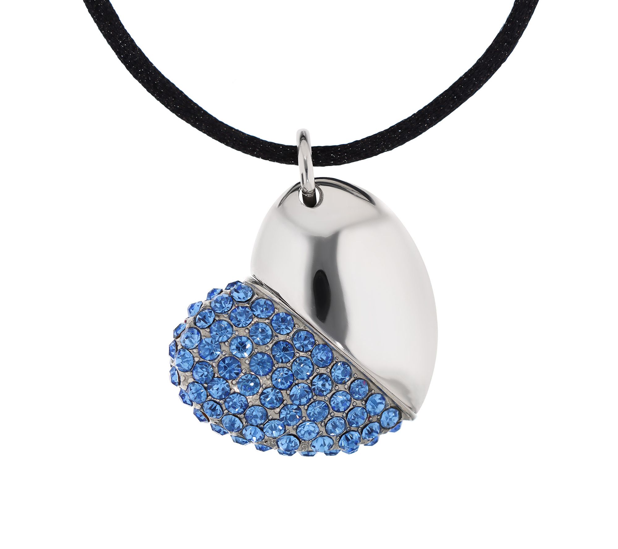 Steel By Design Crystal Heart Necklace with 2GBUSB Drive