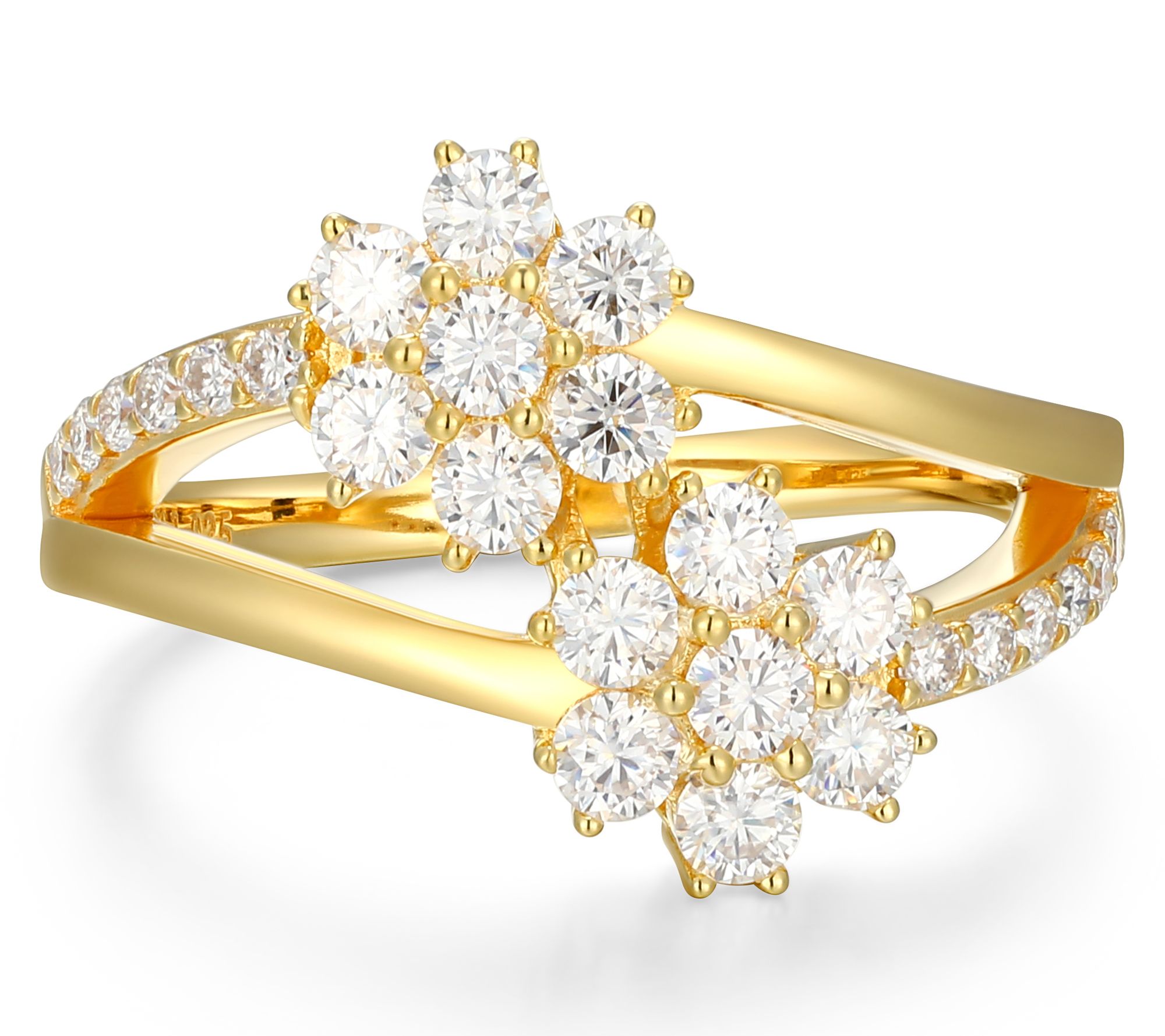 Sterling Silver 0.85 cttw Moissanite Floral Ring