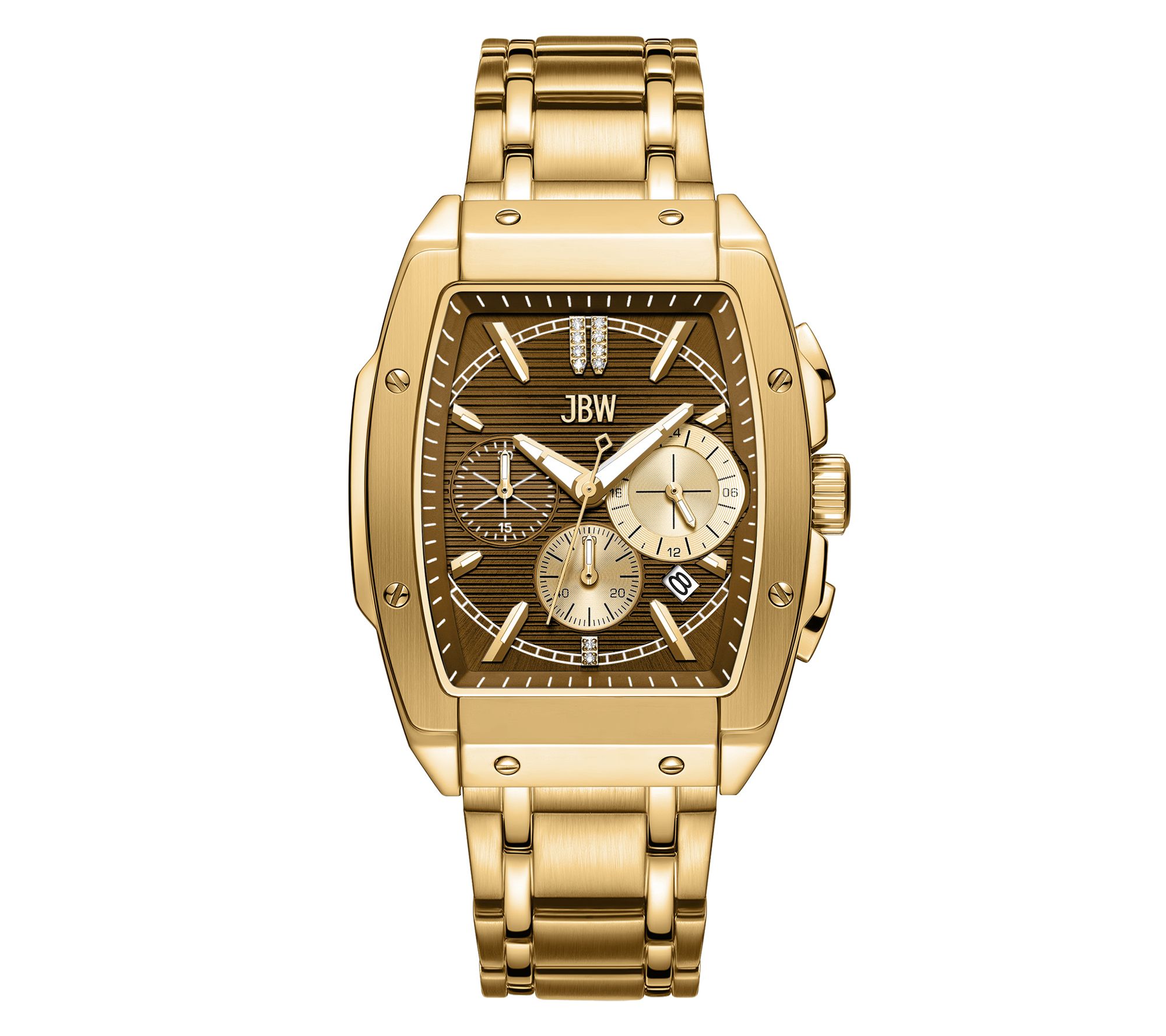 JBW Men's Echelon Automatic 18K Gold Plated Diamond Watch