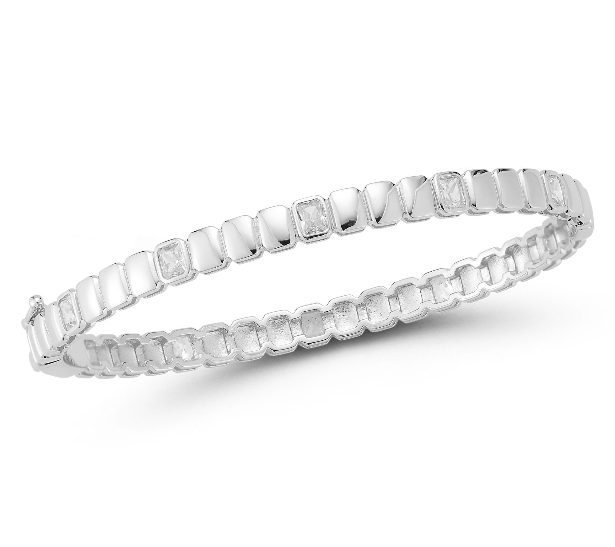Rachel Zoe Radiant Cut Ribbed Bangle, SterlingSilver