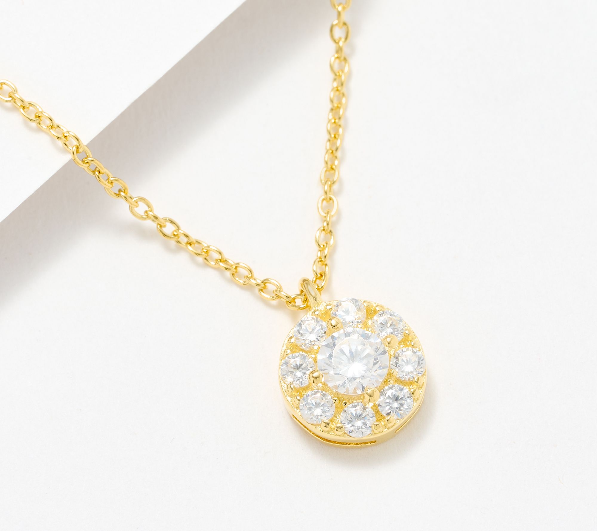 "As Is" Diamonique Classics Pendant w/Chain Sterling Silver