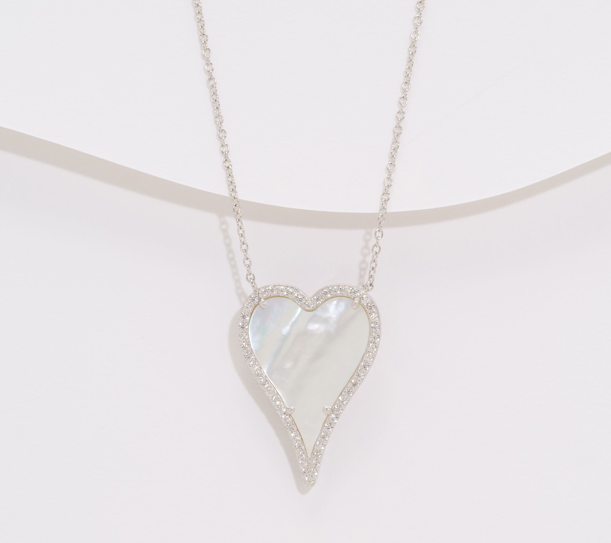JEN by Jennifer Miller MOP Elongated Heart Necklace, Sterling Silver