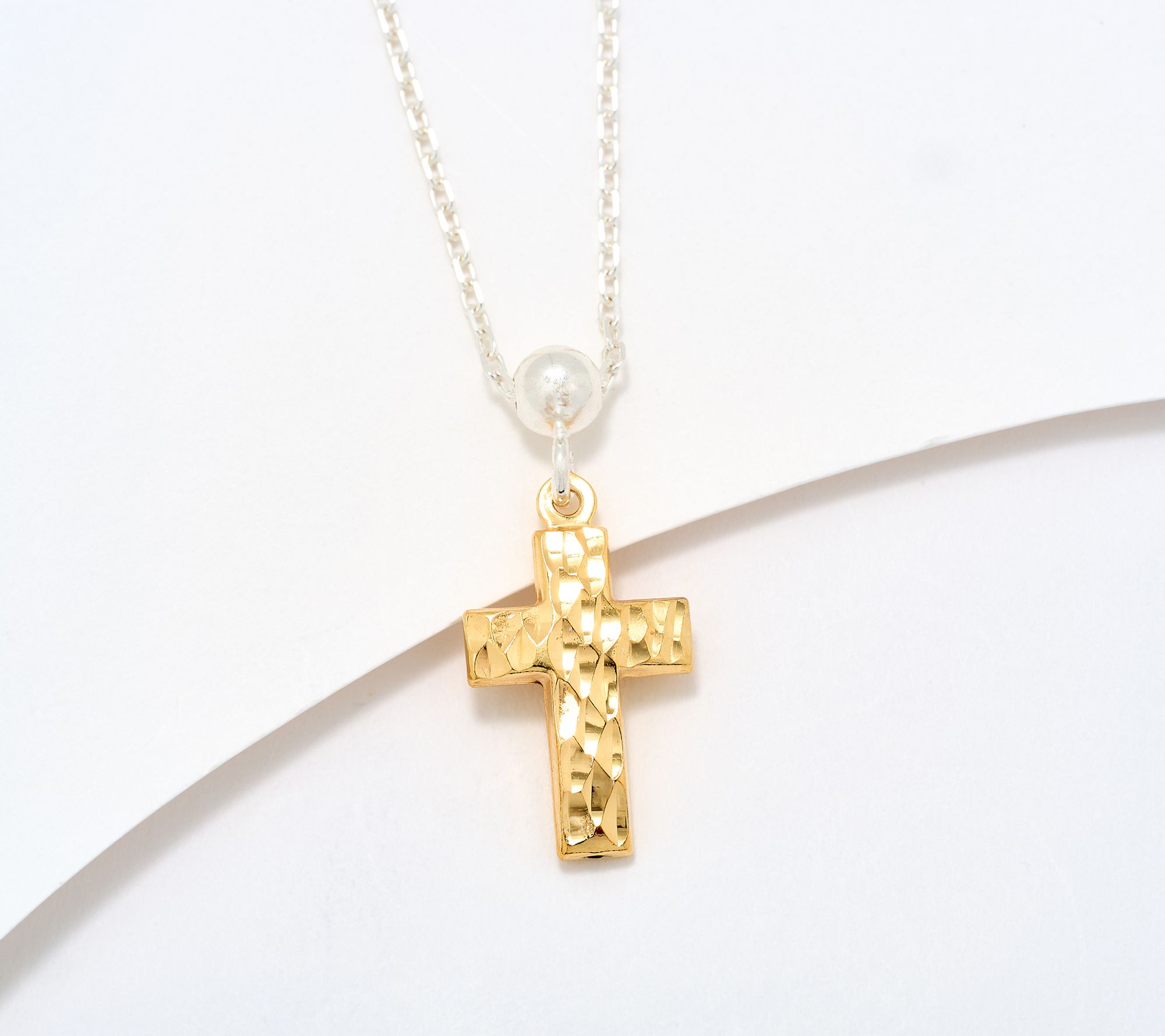 UltraFine 950 Silver Reversible Cross Motif Necklace