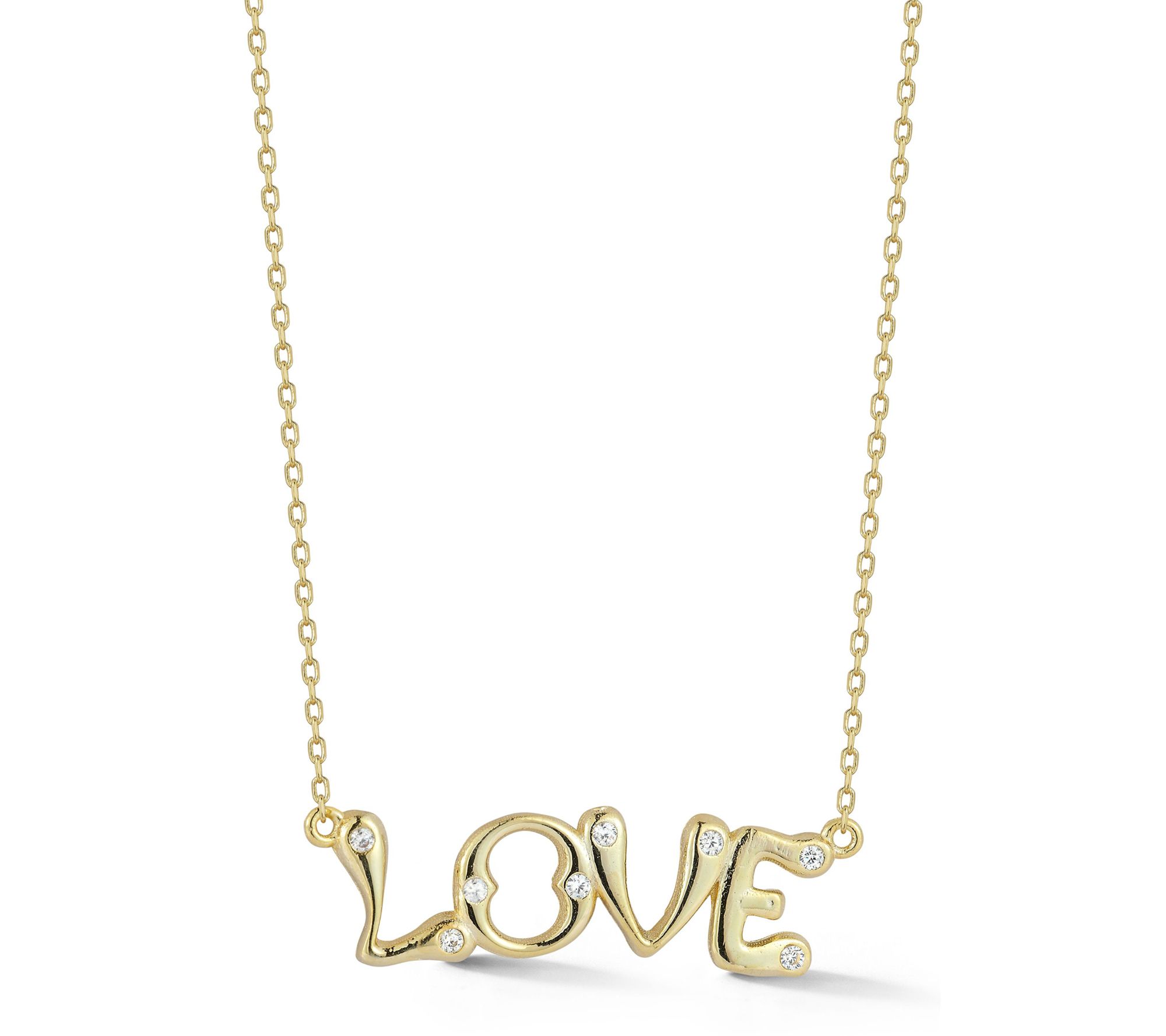 Sterlina Silver Dotted Love Necklace, Sterling