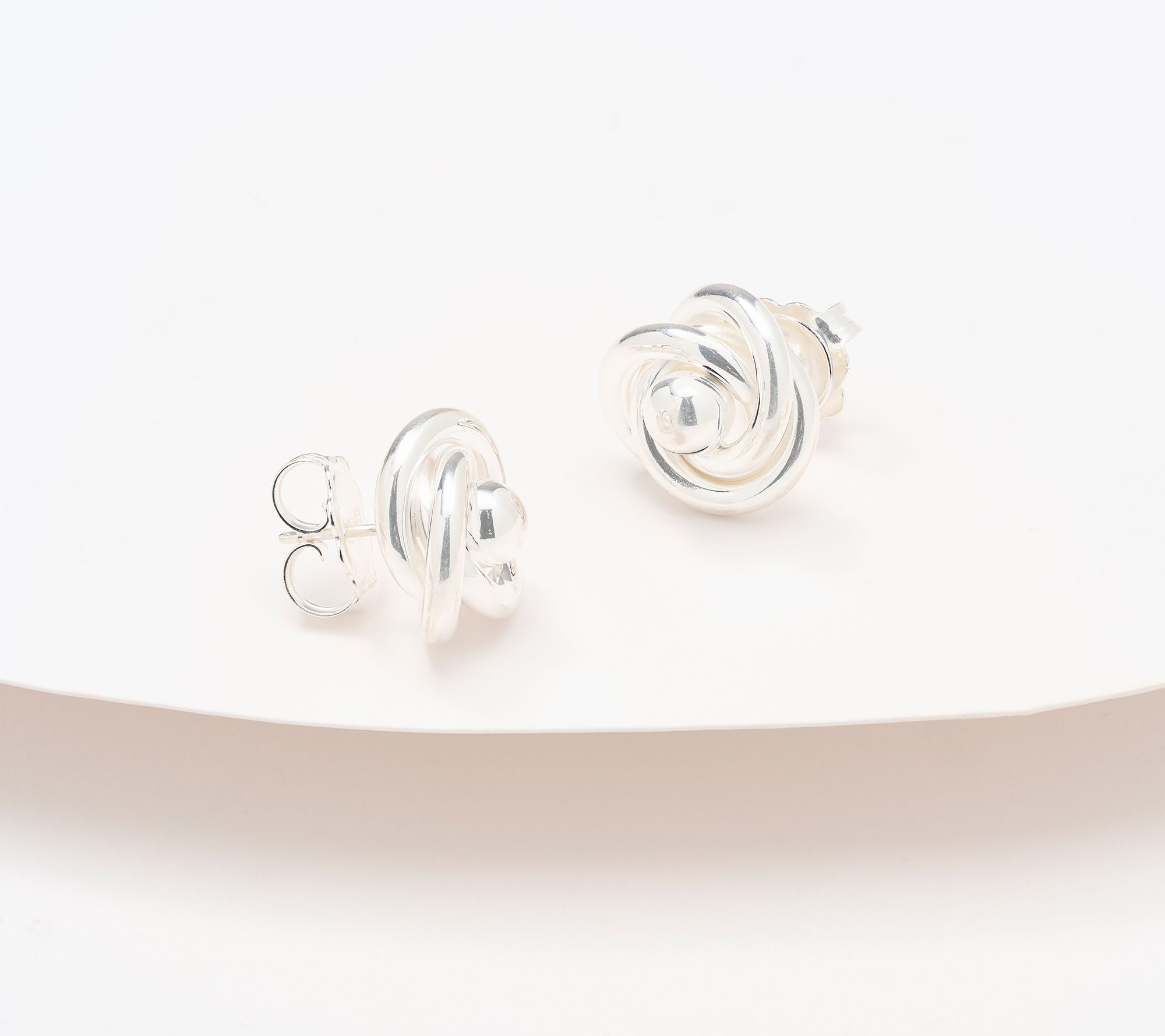 UltraFine 950 Silver Infinity Cross Over Stud Earring