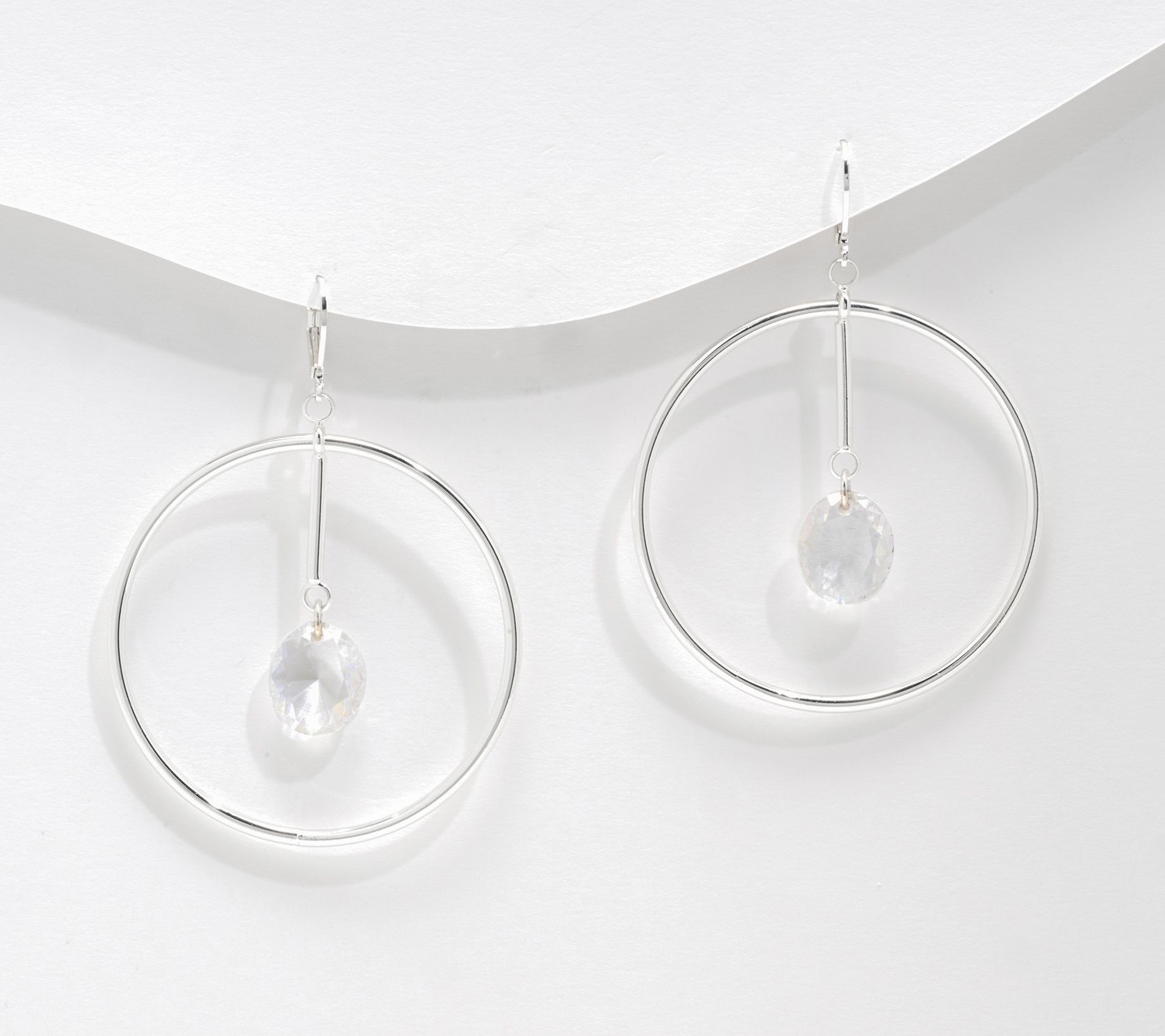 "As Is" Joan Rivers Hoop with Hanging Crystal