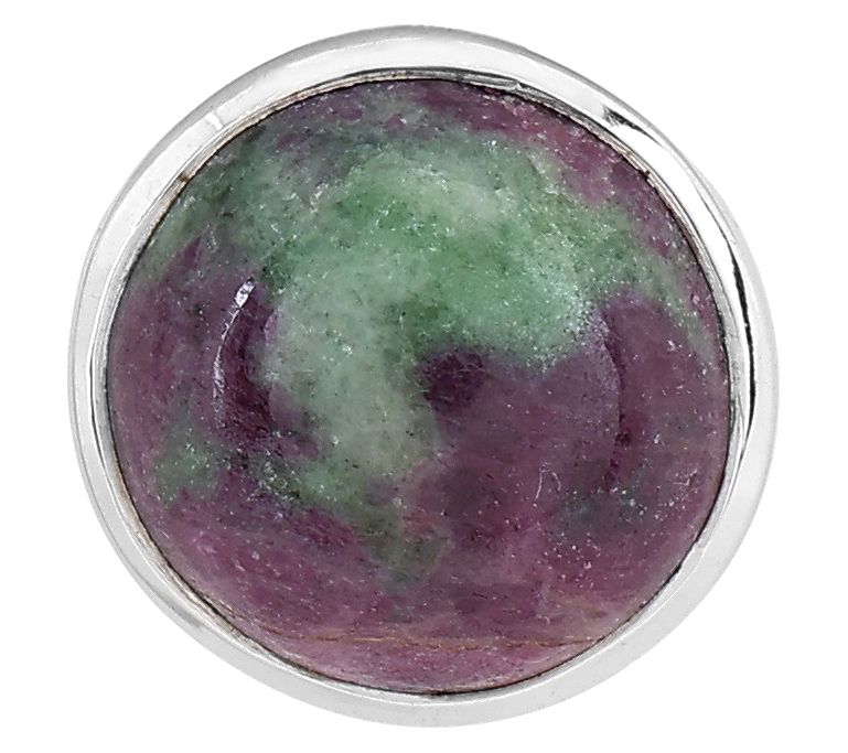 Affinity Gems Round Zoisite Pendant, Sterling Silver