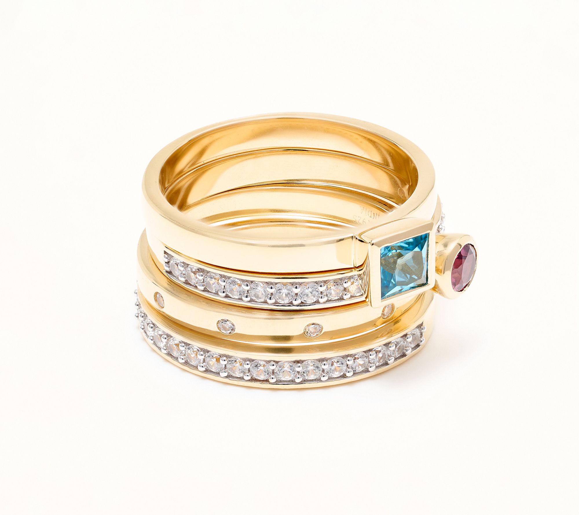 Affinity Gems Multi Stone Twisted Accent Ring, Sterling