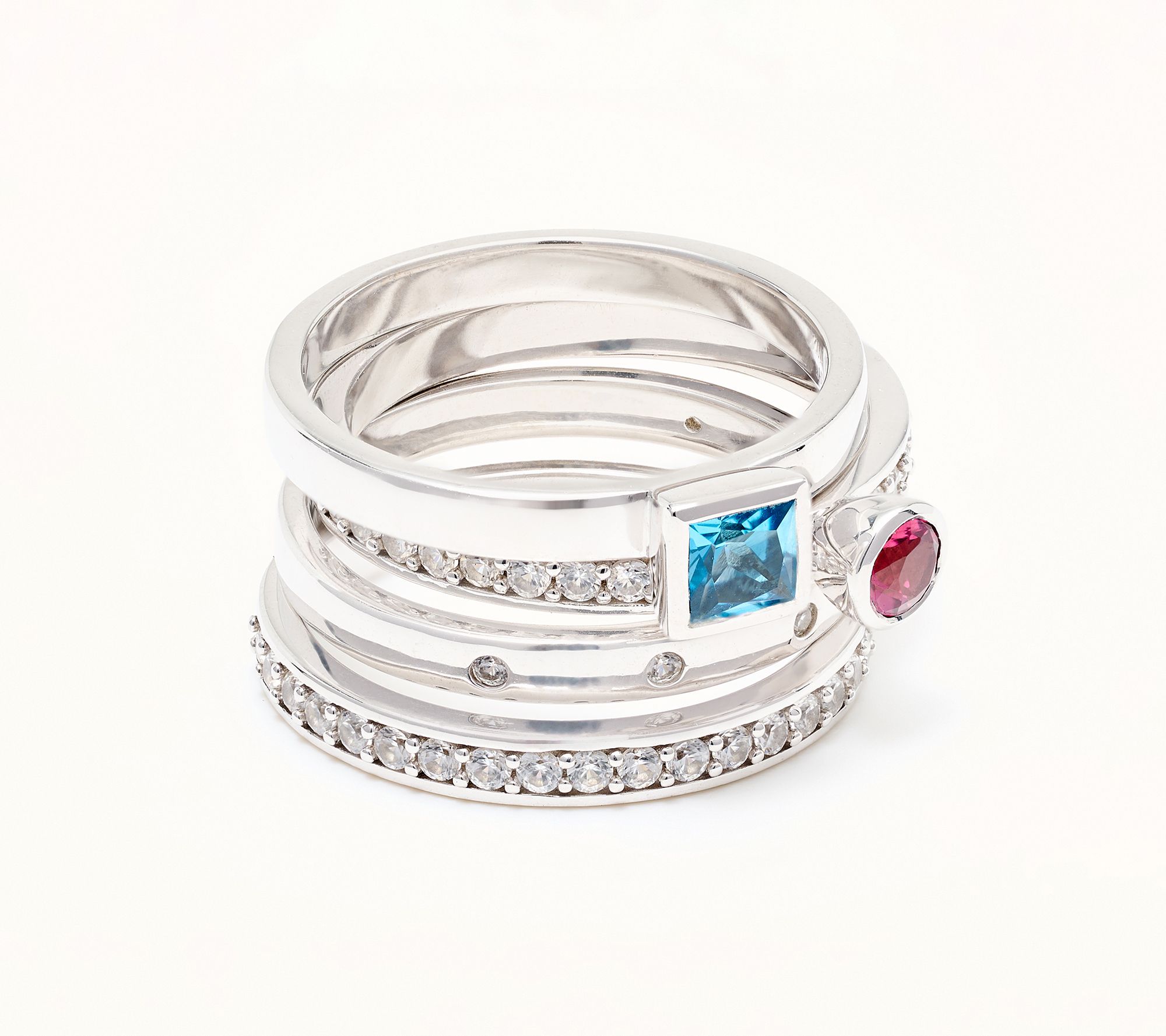 Affinity Gems Multi Stone Twisted Accent Ring, Sterling