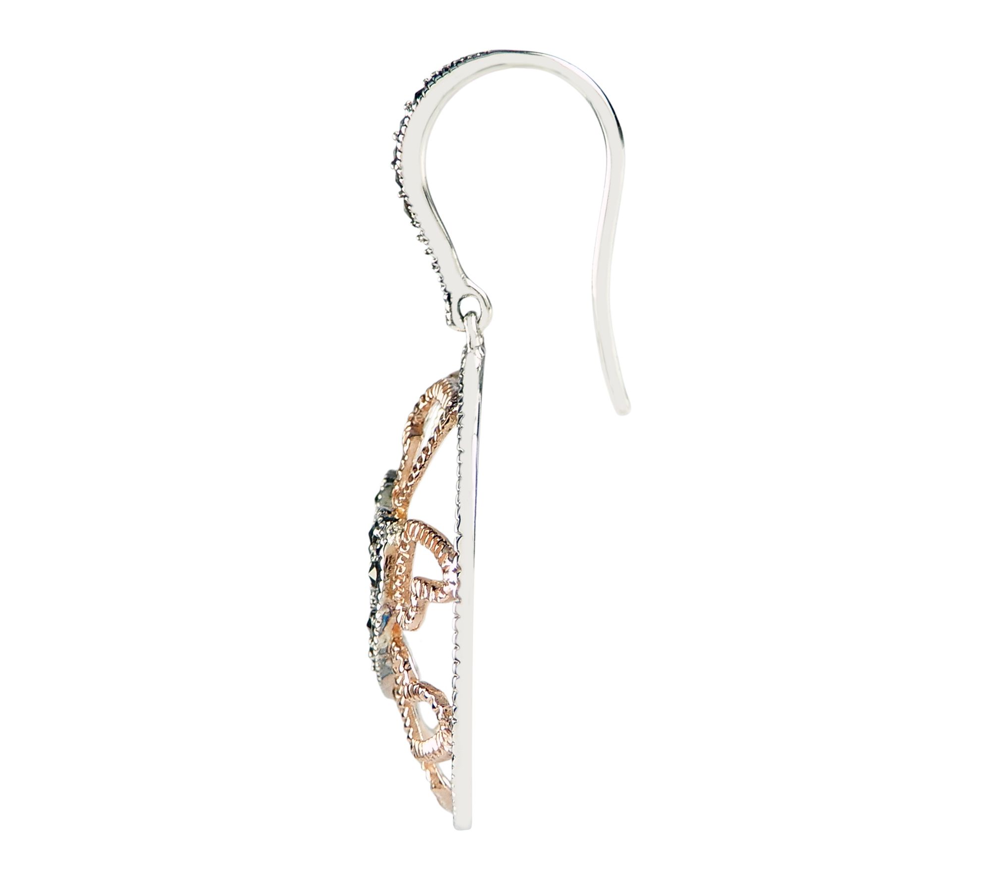 Suspicion Two-Tone Marcasite Heart Earrings, Sterling Silver - QVC.com