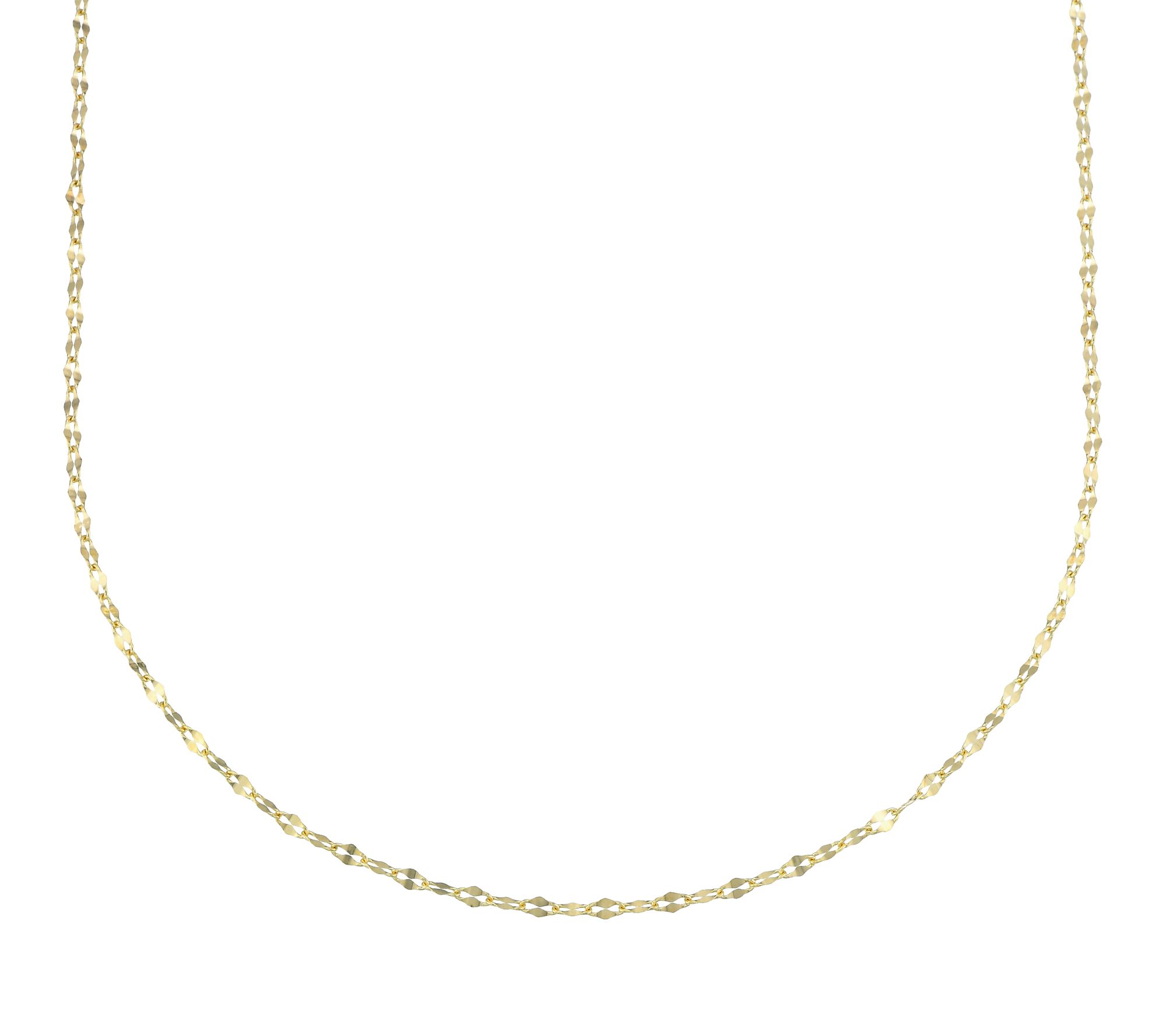 Adorna 14K Gold 2.4mm Solid Mirror Link Necklac e