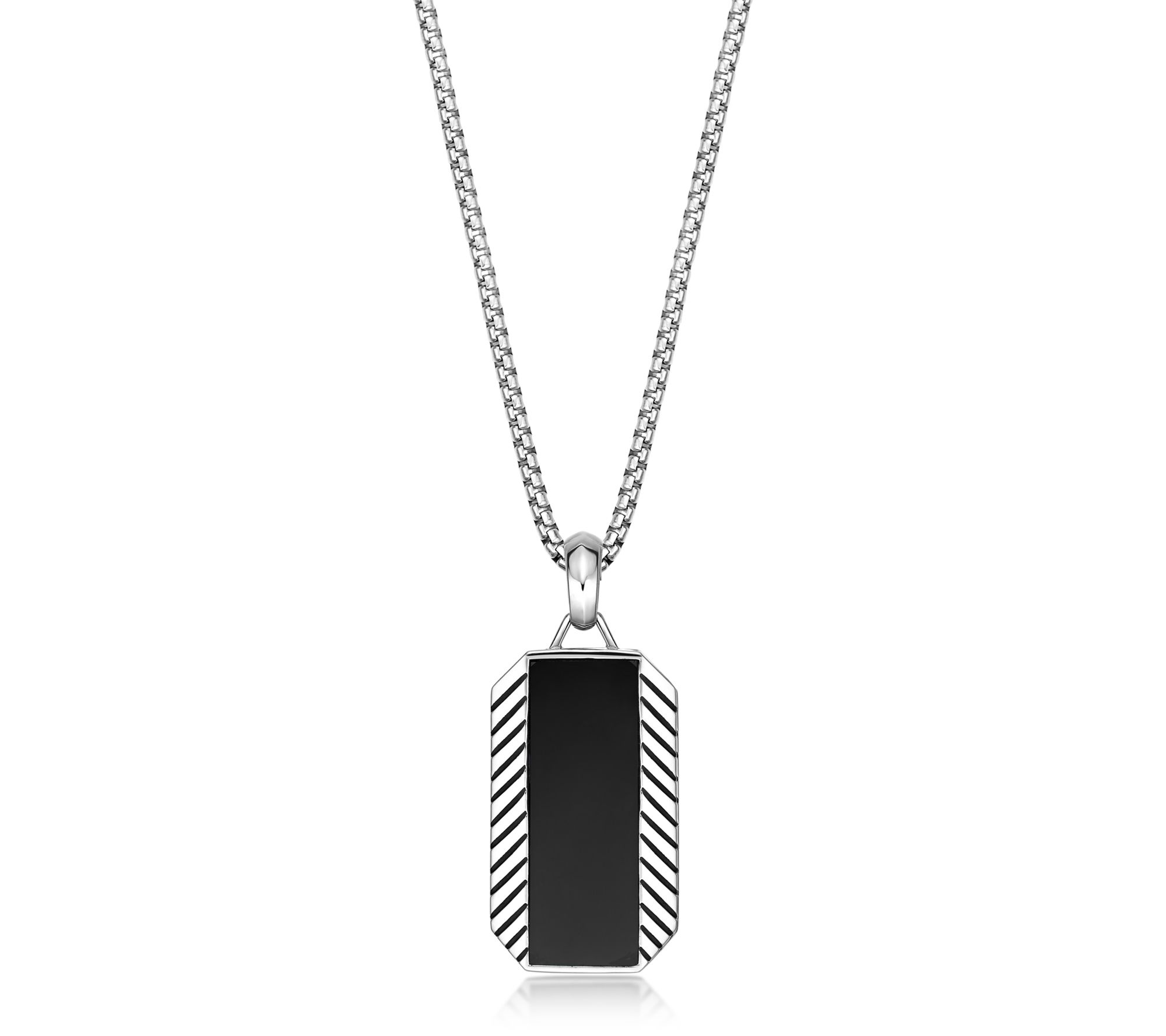 LYNX Men's Ster ling Silver Gem stone Pendant w / Chain