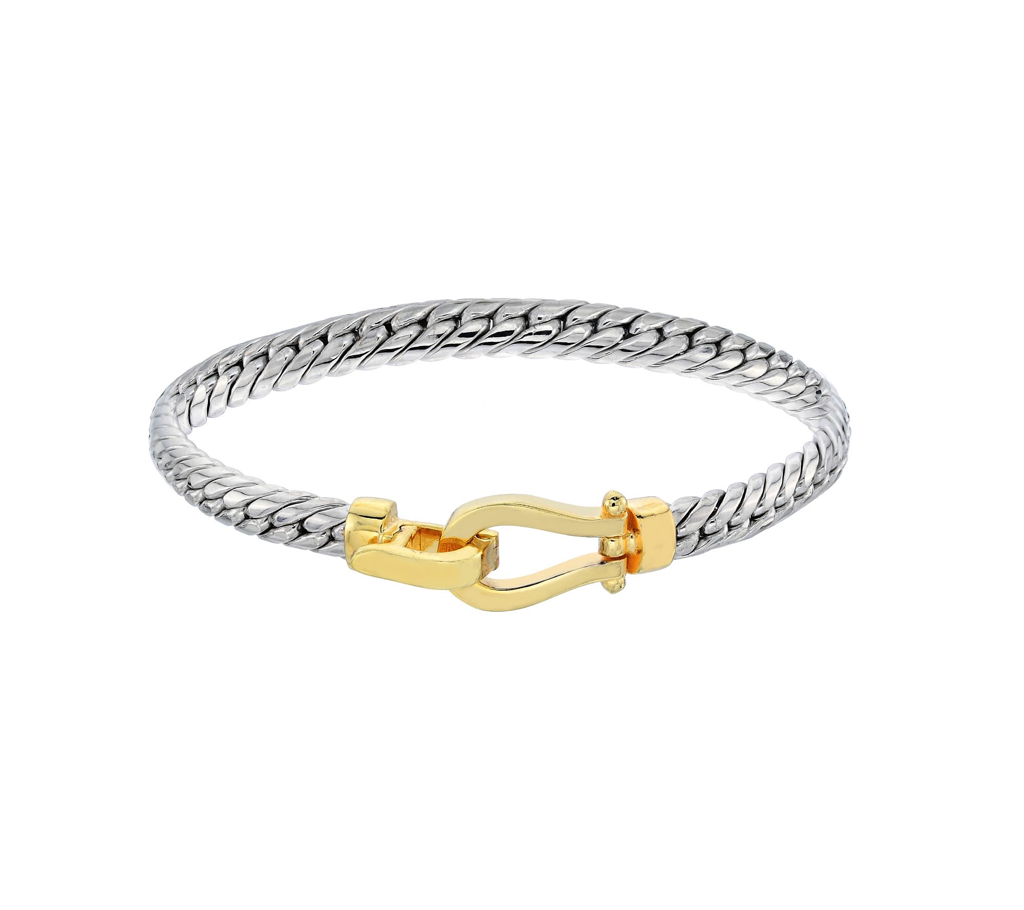 "As Is" Silver Style Polished Clasp Bracelet
