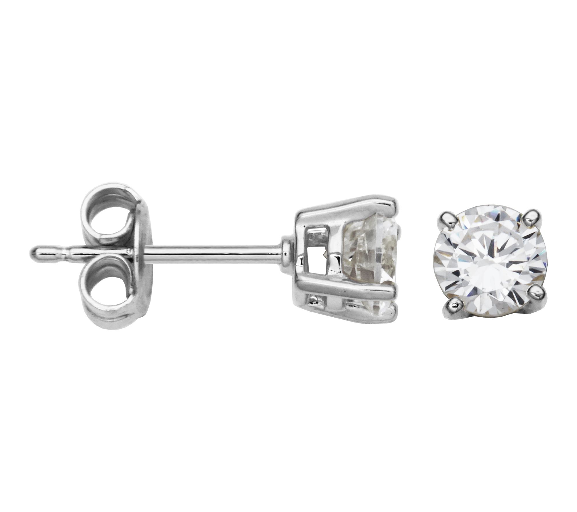 Diamonique 1.80 cttw Round Stud Earrings, Sterling Silver