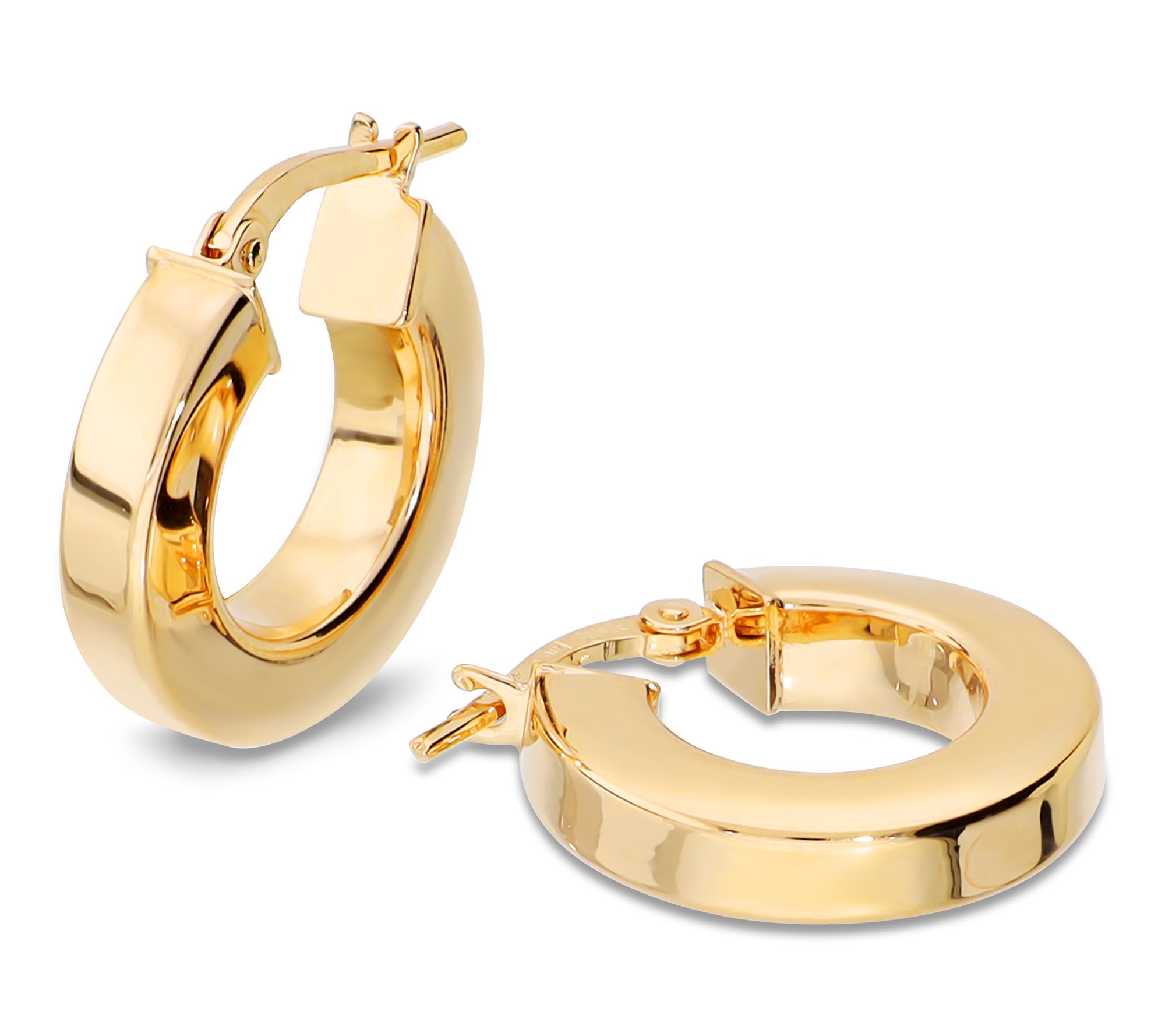 Bronzo Italia Polished Round Hoop Earrings
