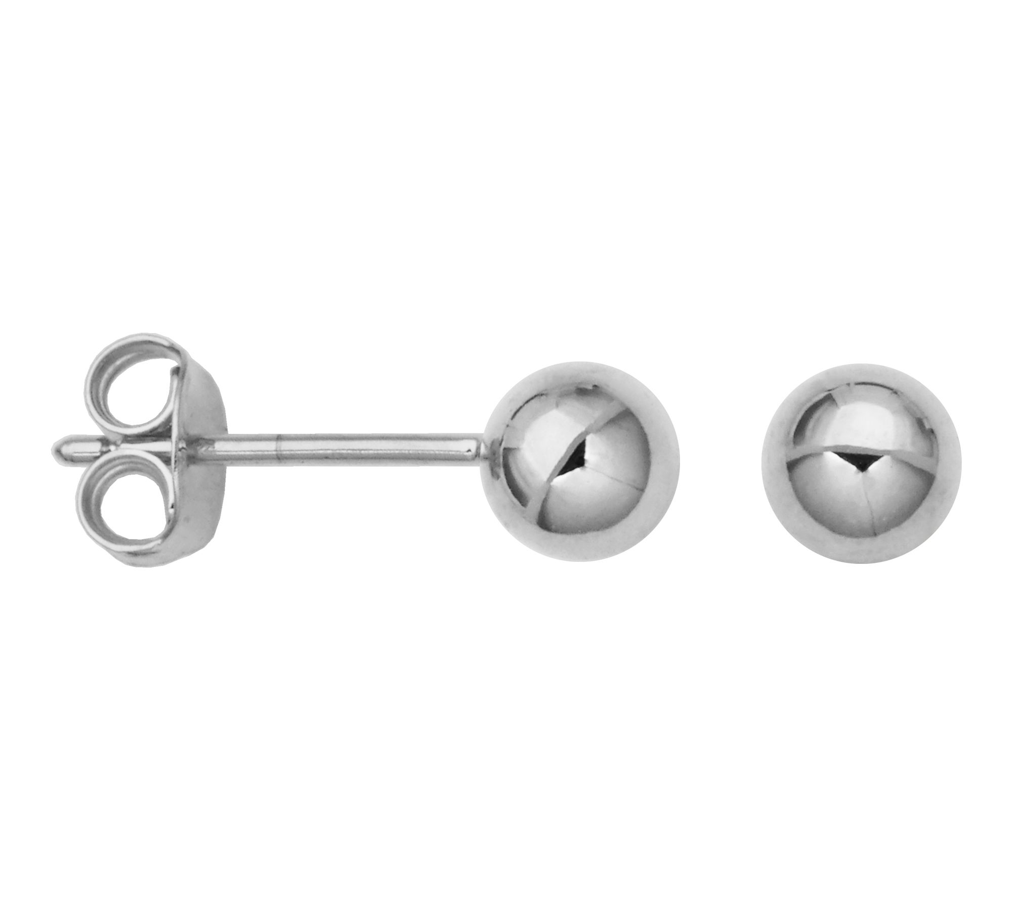 Sterling Silver High Polished 5MM Ball Stud Earrings