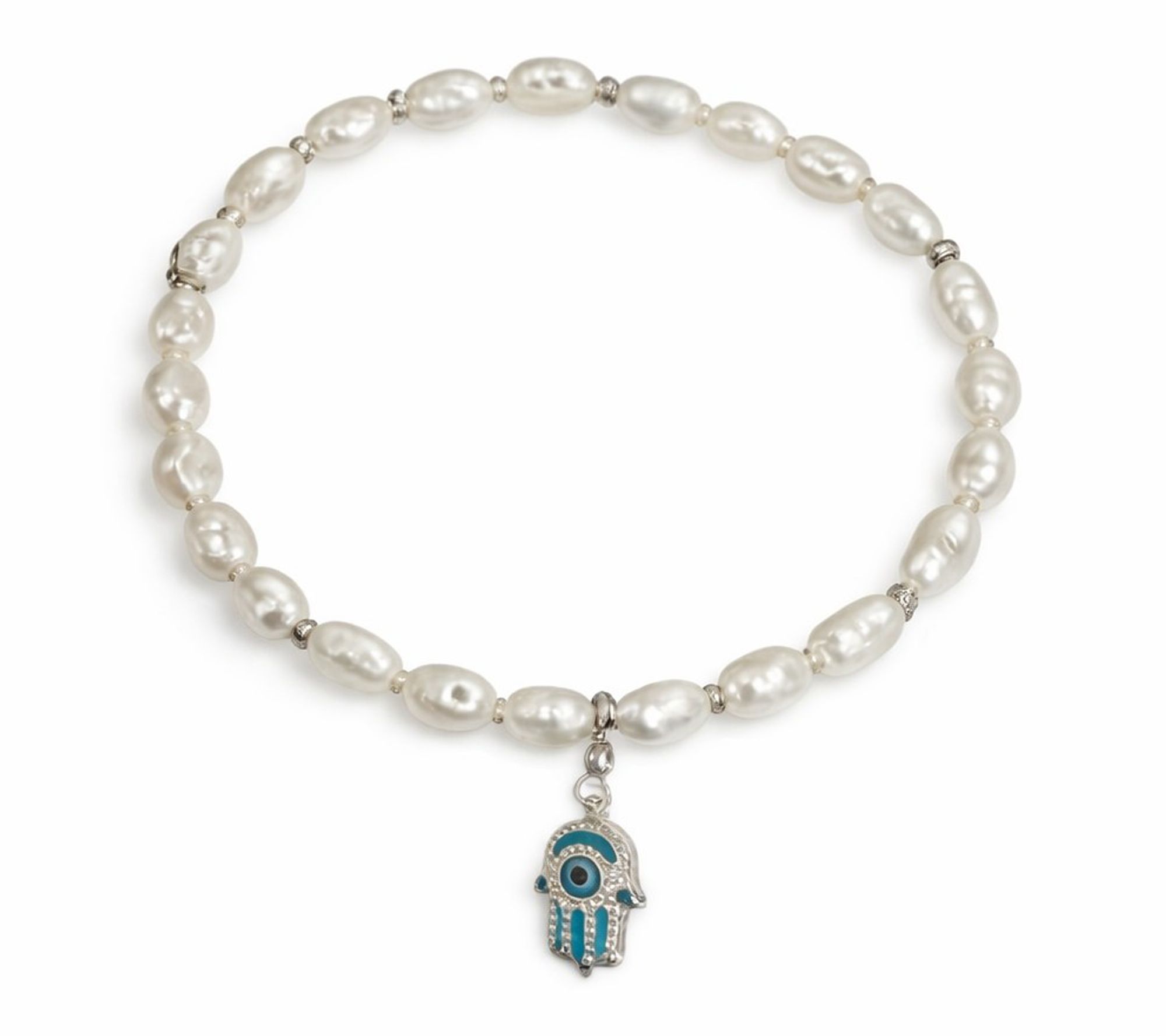 Alkeme Cultured Pearl & 10K Gold Hamsa Charm Bracelet