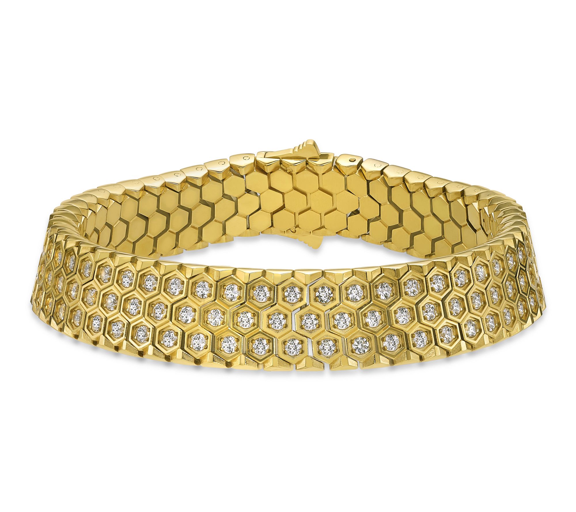 LYNX Men's Stainless & Created White Sapphire Goldtone