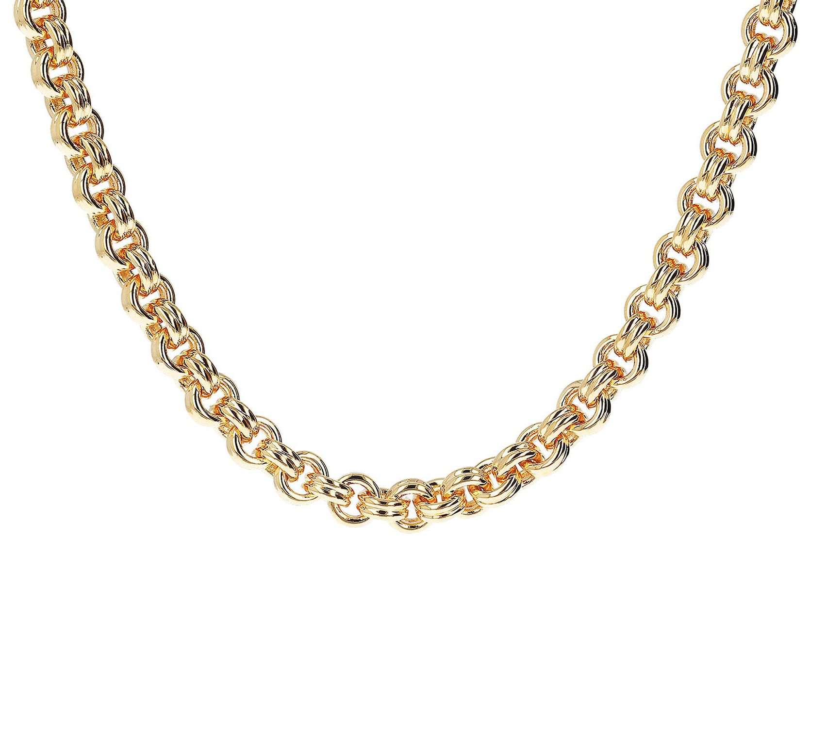 BellaOro 18" Double Rolo Link Necklace, 14K G lOver Resin