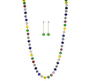 QVC Linea by Louis Dell'Olio The Long  Sapphire Bead Necklace 76" lenght BNNT 