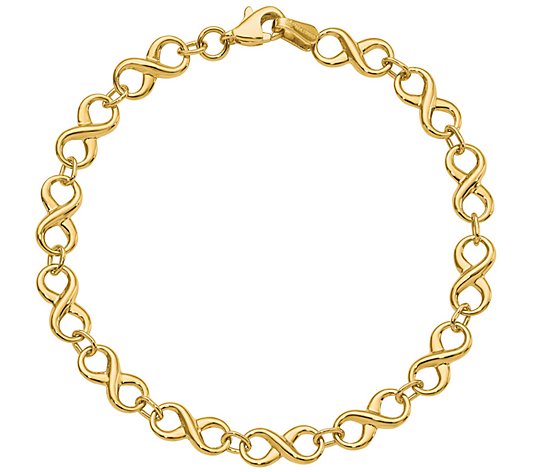 14K Gold Polished Infinity Link Bracelet