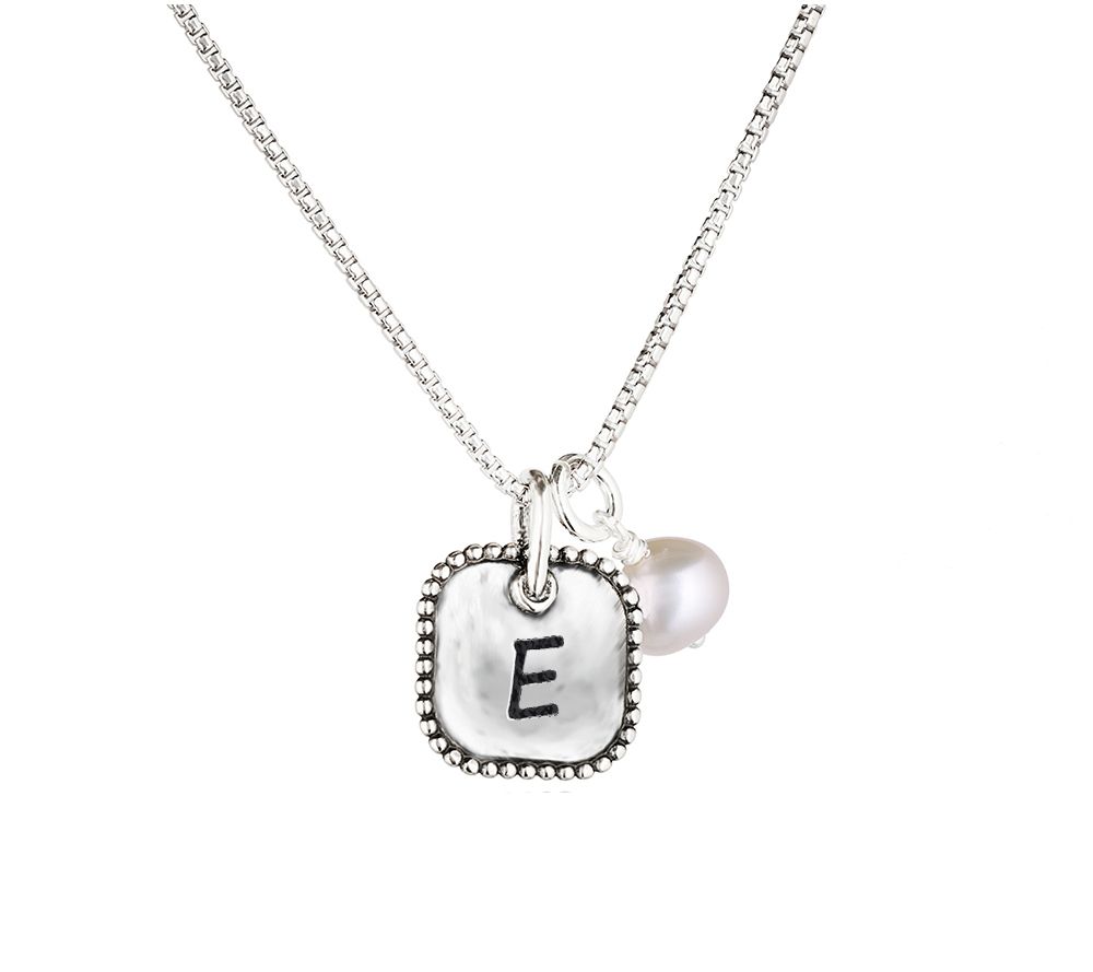 Or Paz Cultured Pearl & Initial Pendant with Chain, Sterling