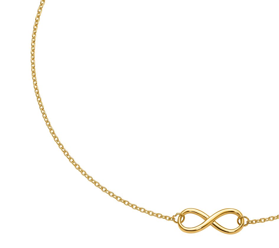 14K Gold Polished Infinity Ankle Bracelet, 1.5g - QVC.com