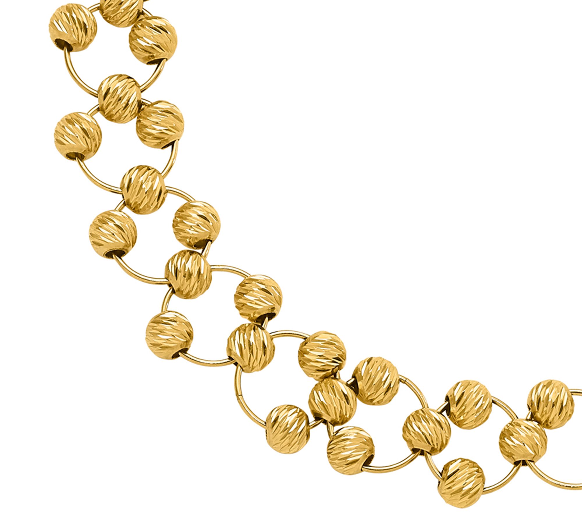 Italian Gold Beaded Link Bracelet, 14K