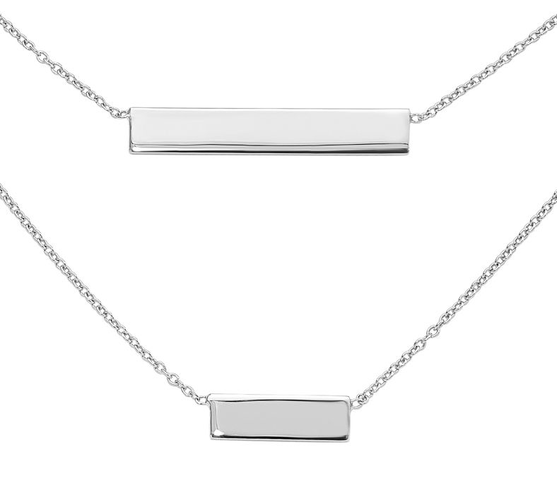Italian Silver Double Strand Bar Necklace