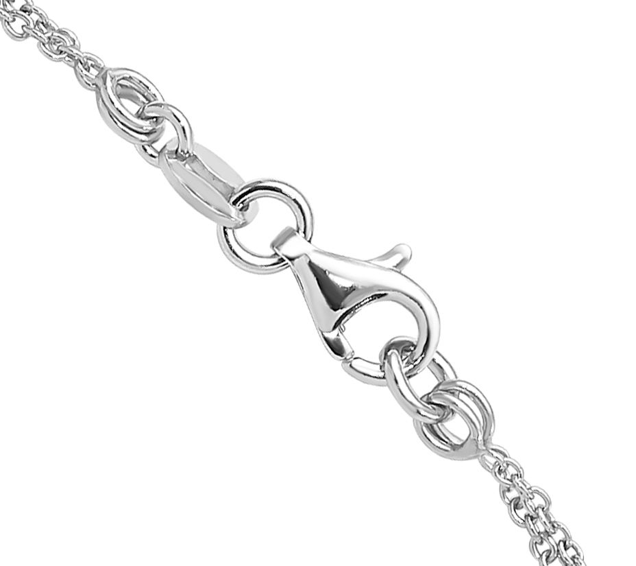 Italian Silver Double Strand Bar Necklace