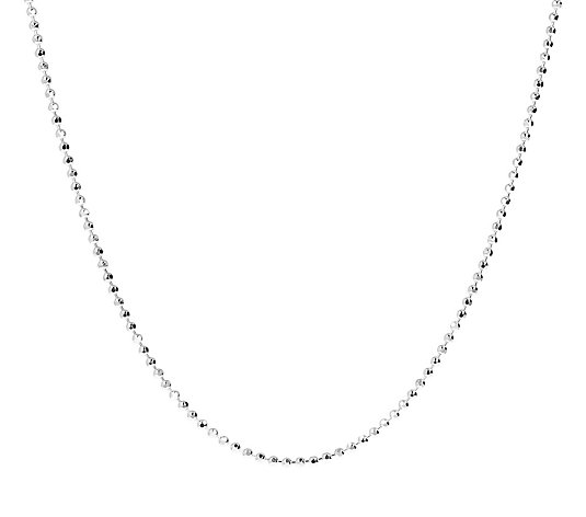 UltraFine Silver 30" Diamond Cut Bead Chain, 8.8g