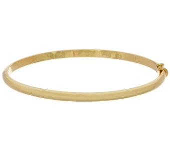 14K Gold Solid Average 1/8" Oval Hinged Bangle Bracelet, 15.6g - J334850