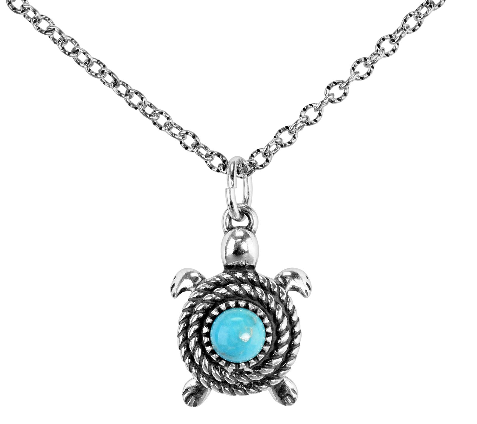 American West Sterling Spirit Gemstone Turtle Pendant w/ Chain