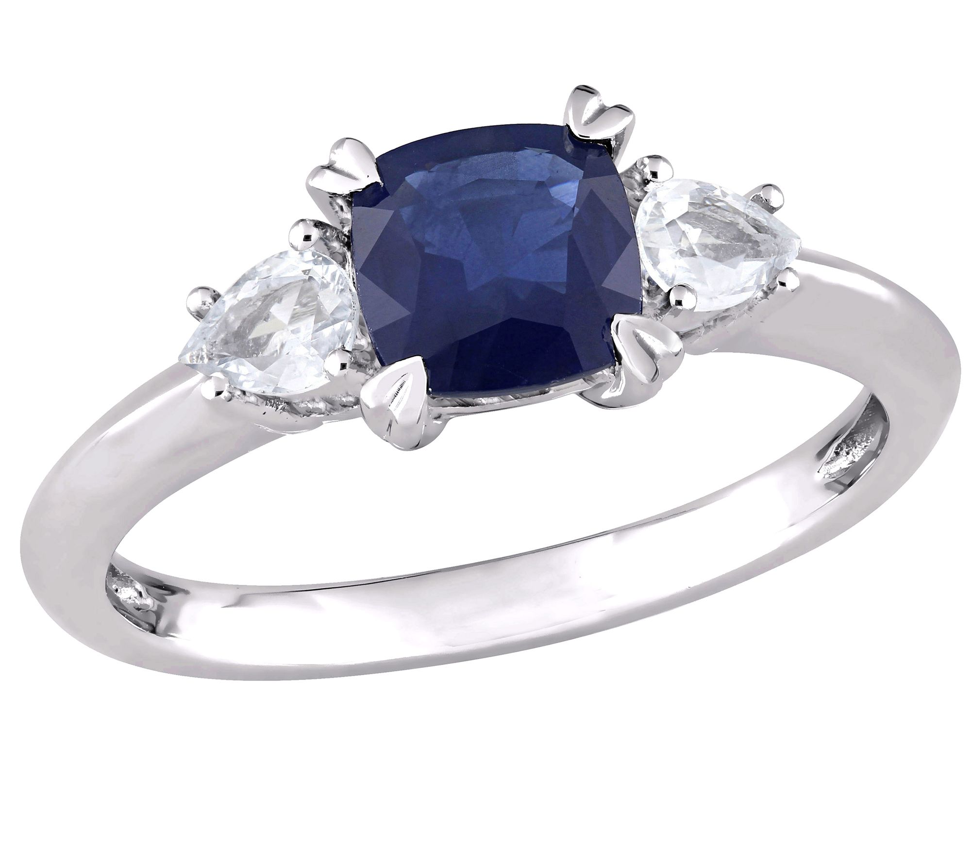 Bellini 1.70 cttw Blue & White Sapphire Engagement Ring - QVC.com