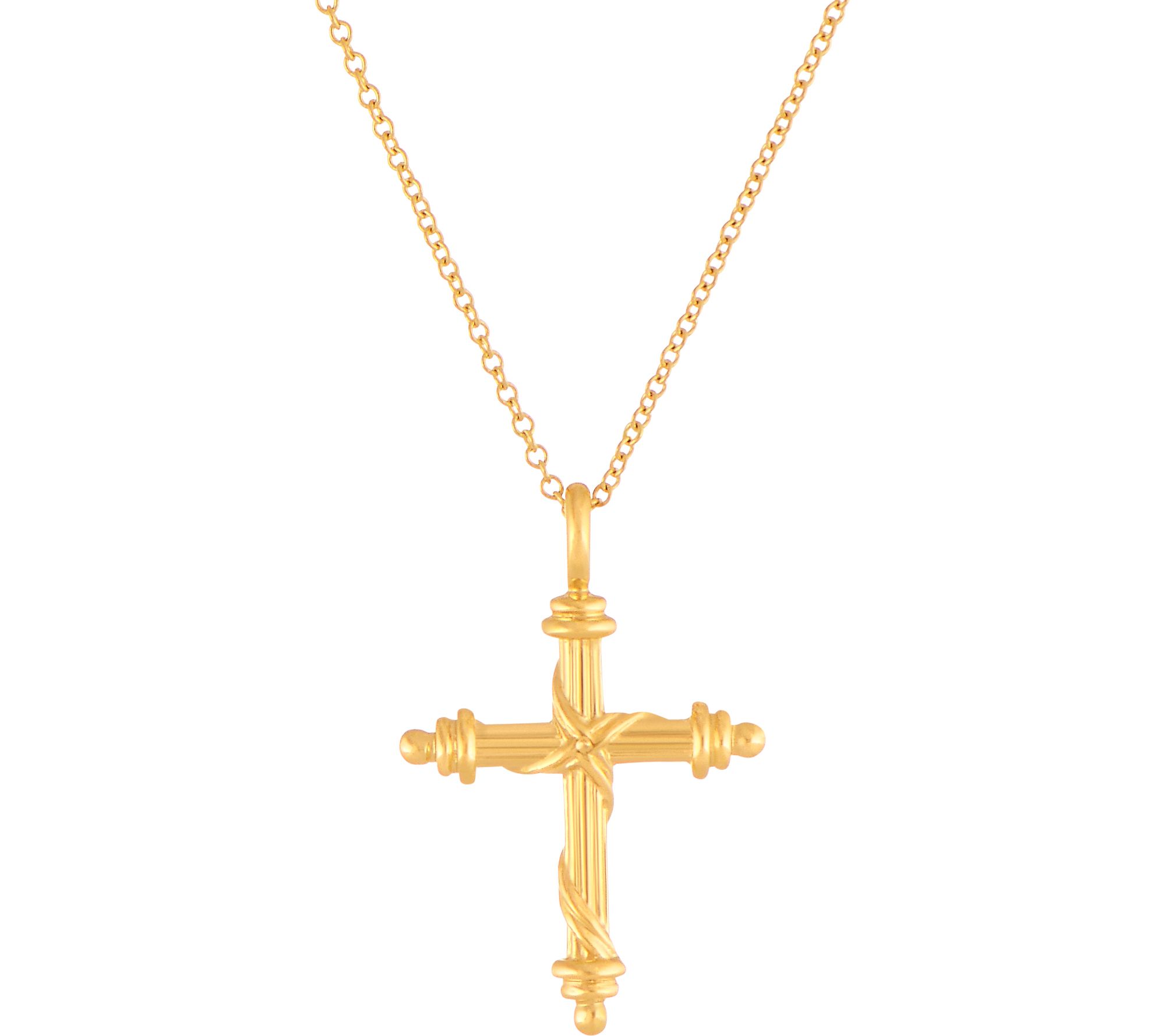 Qvc gold clearance cross necklace