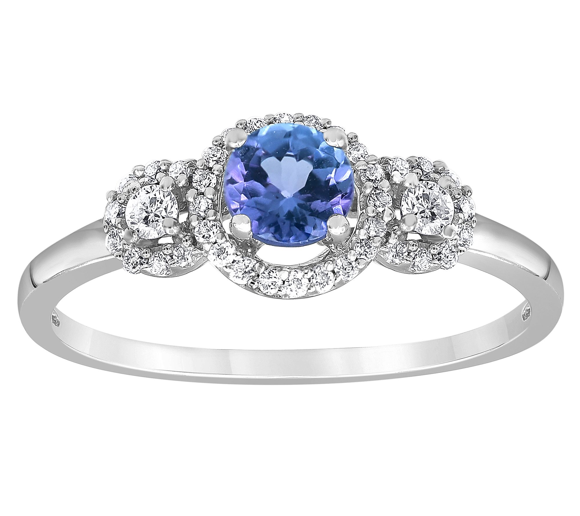 Affinity Diamond & Tanzanite Ring, 14k White Gold - Qvc.com