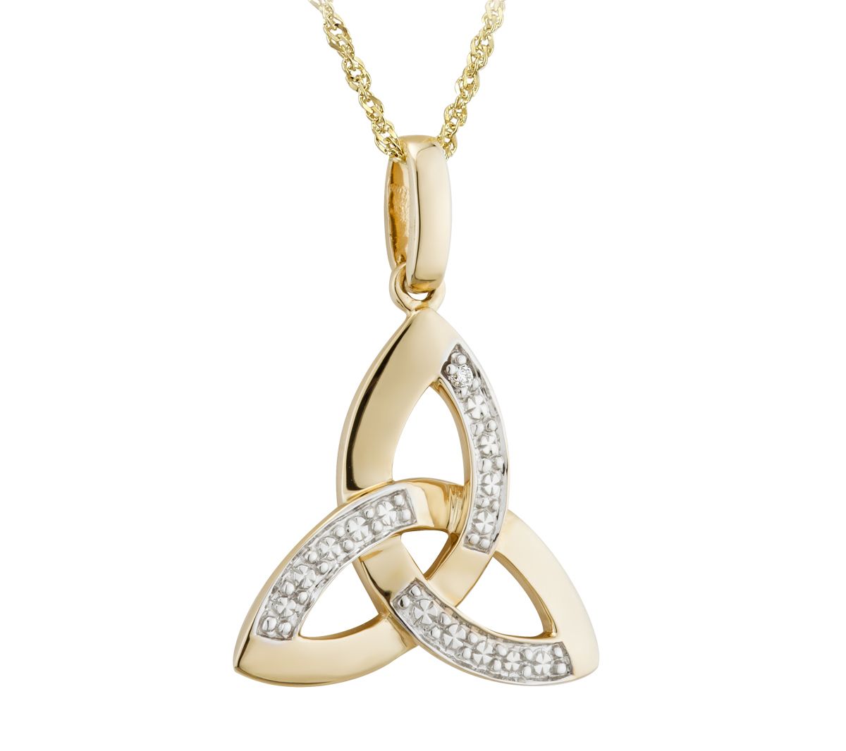 Solvar 14K Gold Diamond Accent Trinity Knot Pendant w/ Chain