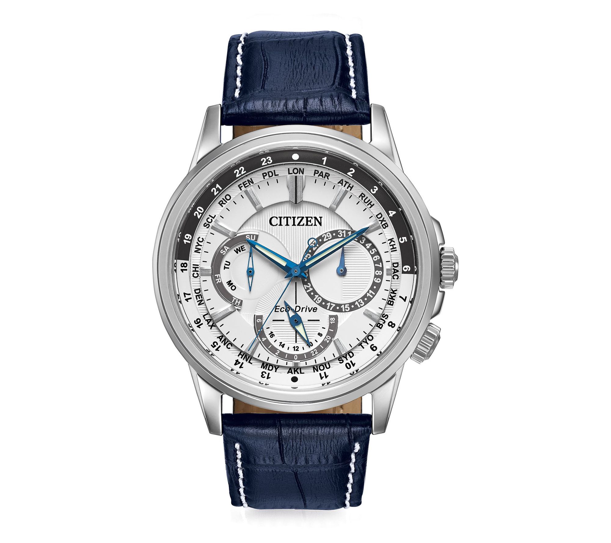 Citizen Men's Eco-Drive Calendrier World Time Watch - QVC.com