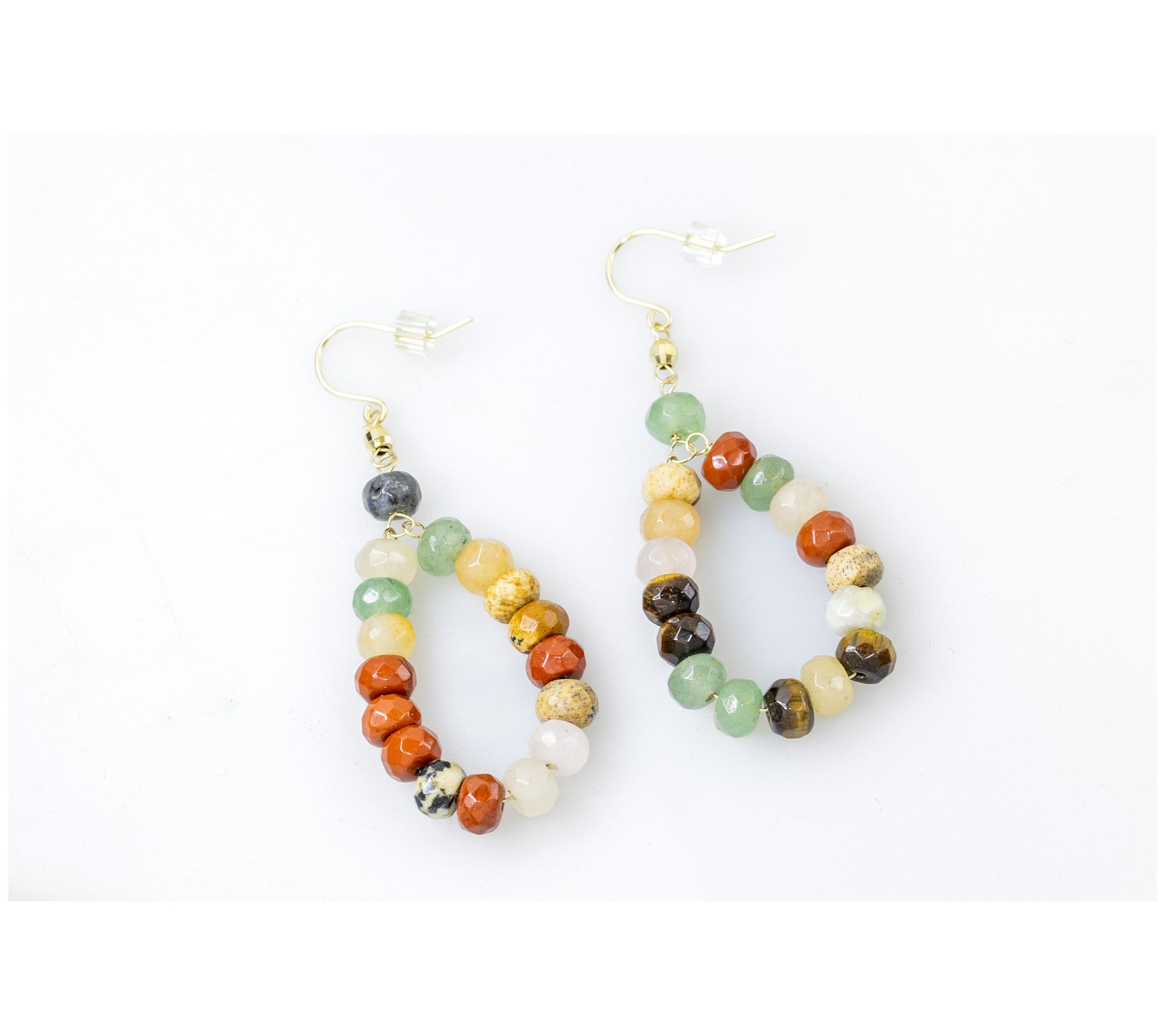 Alkeme 10K Multi-Gemstone Oval Dangle Earrings - QVC.com