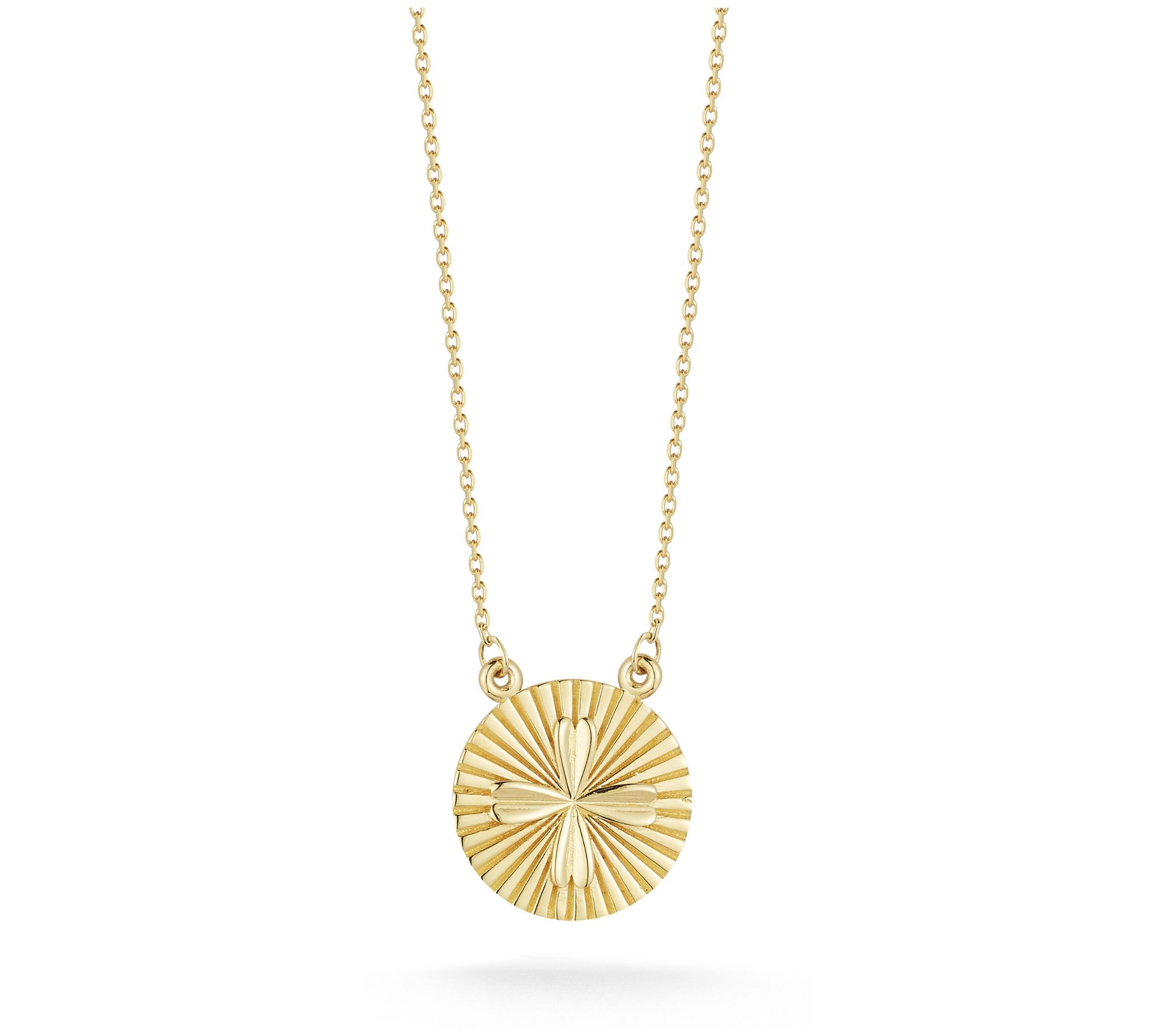 Luminosa Gold Textured Clover Necklace, 14K