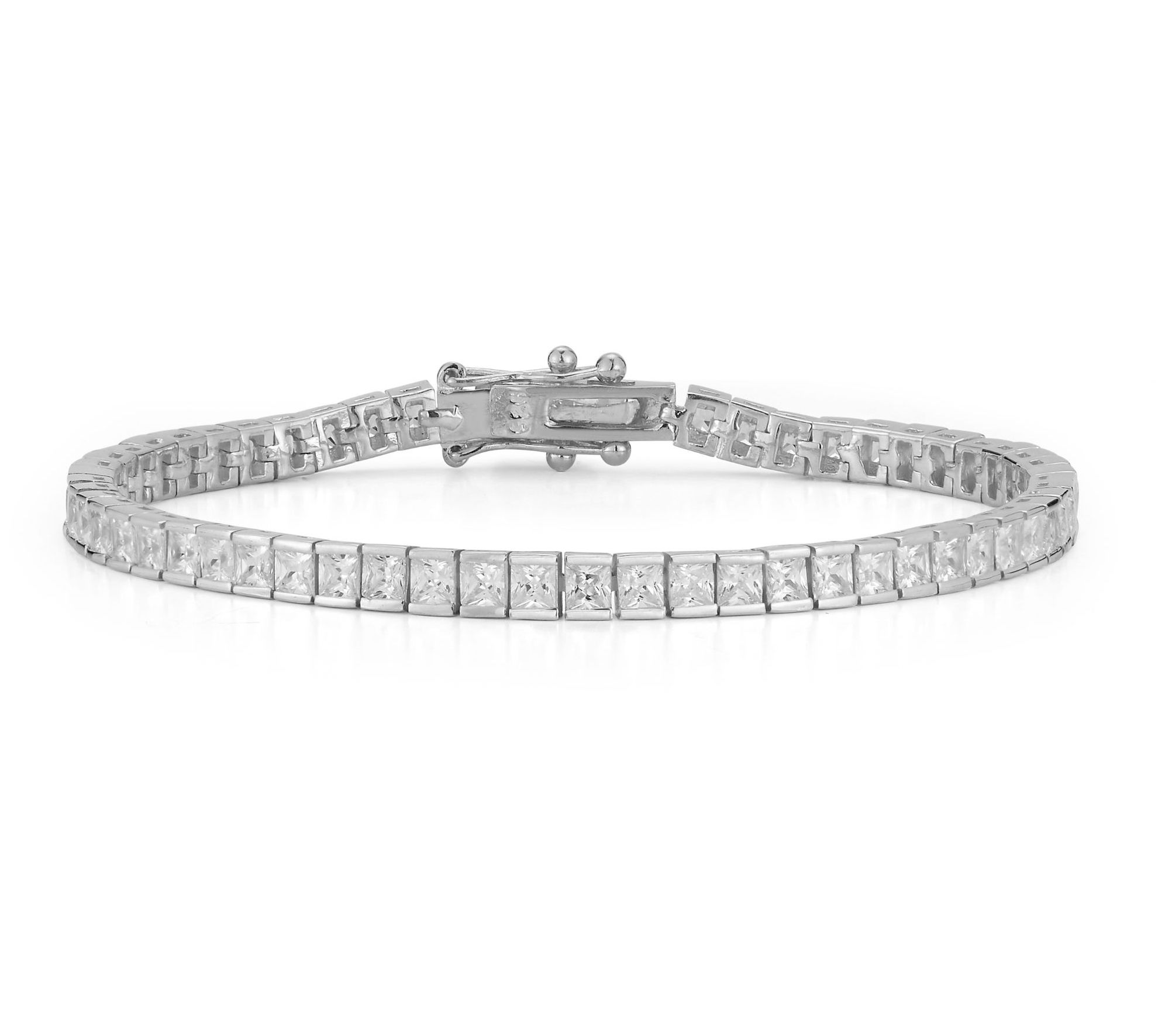 Sterlina Silver Princess Cut Tennis Bracelet, Sterling