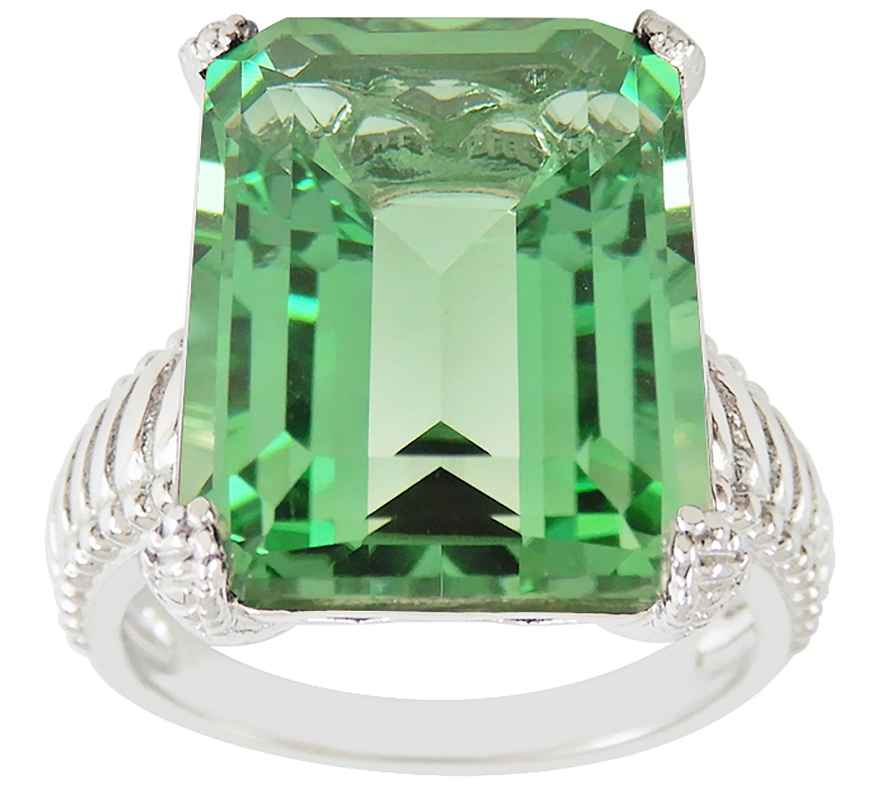 Sterling Silver Simulated Gemstone Cocktail Ring