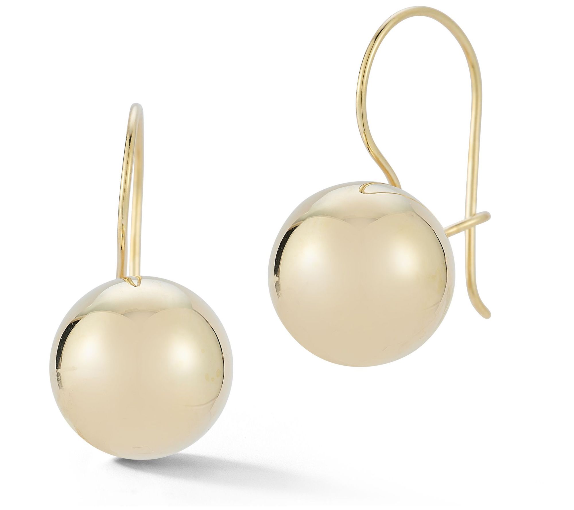 Luminosa Gold Large Polished Ball Threader Earrings, 14K