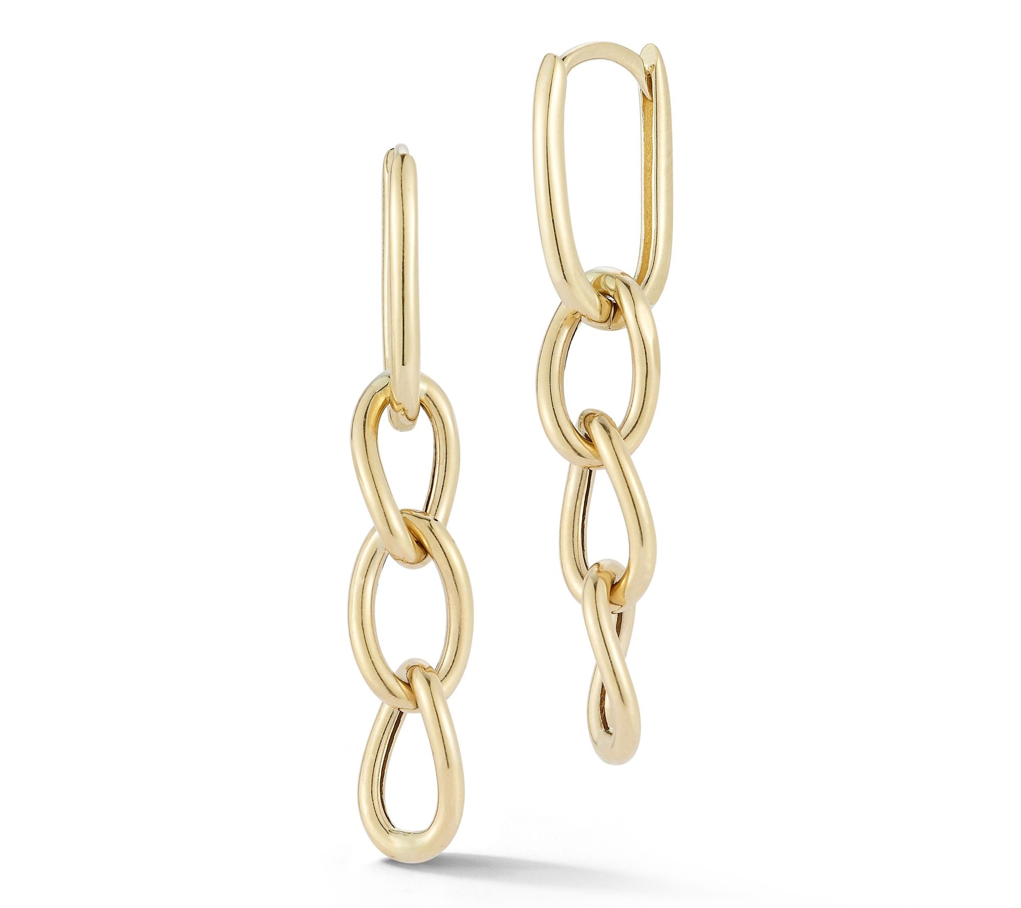 Luminosa Gold Twist Oval Links Drop Earrings, 14K