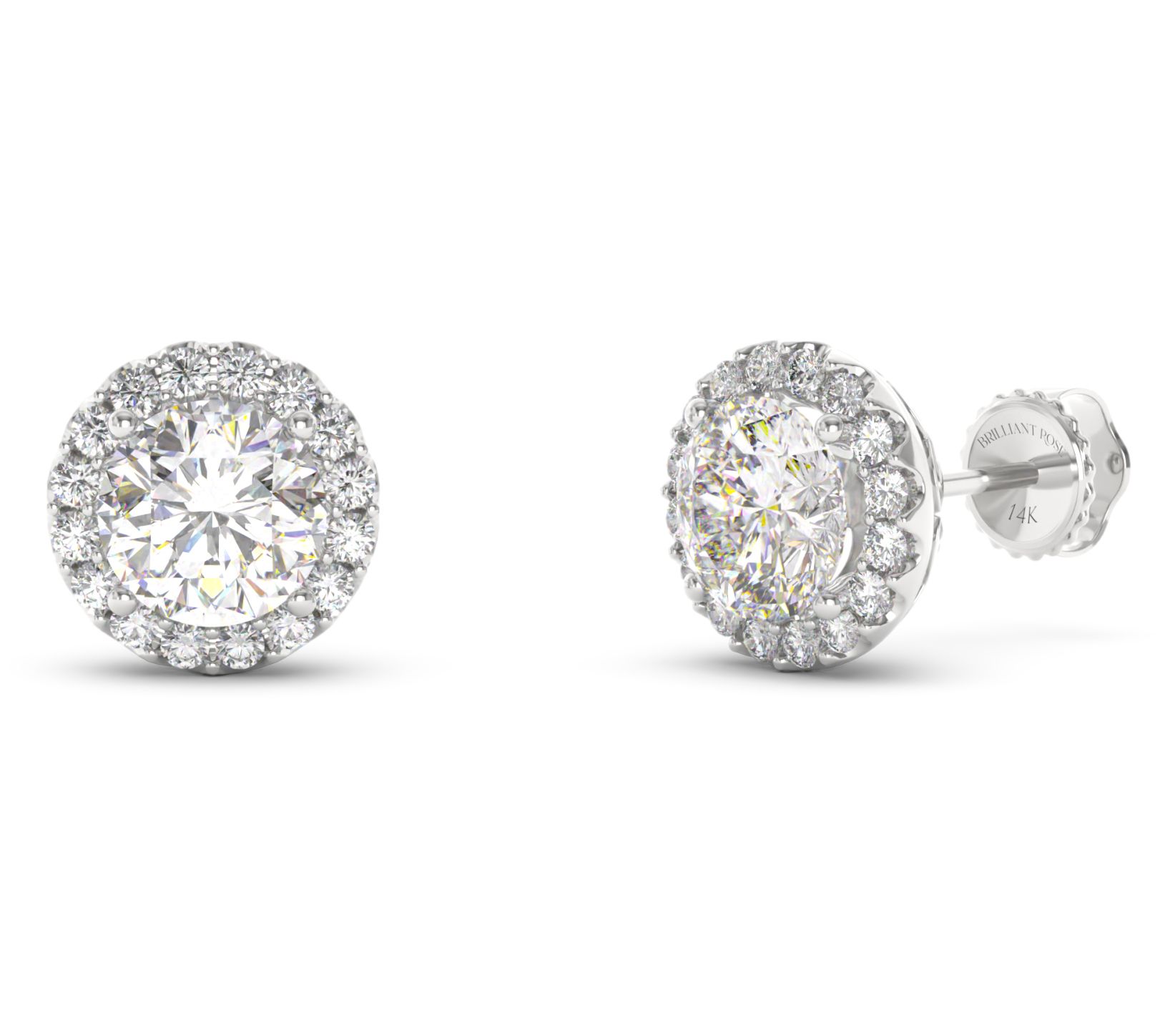 Brilliant Rose 3.50 cttw Lab Grown Diamond Stud Earrings, 14K