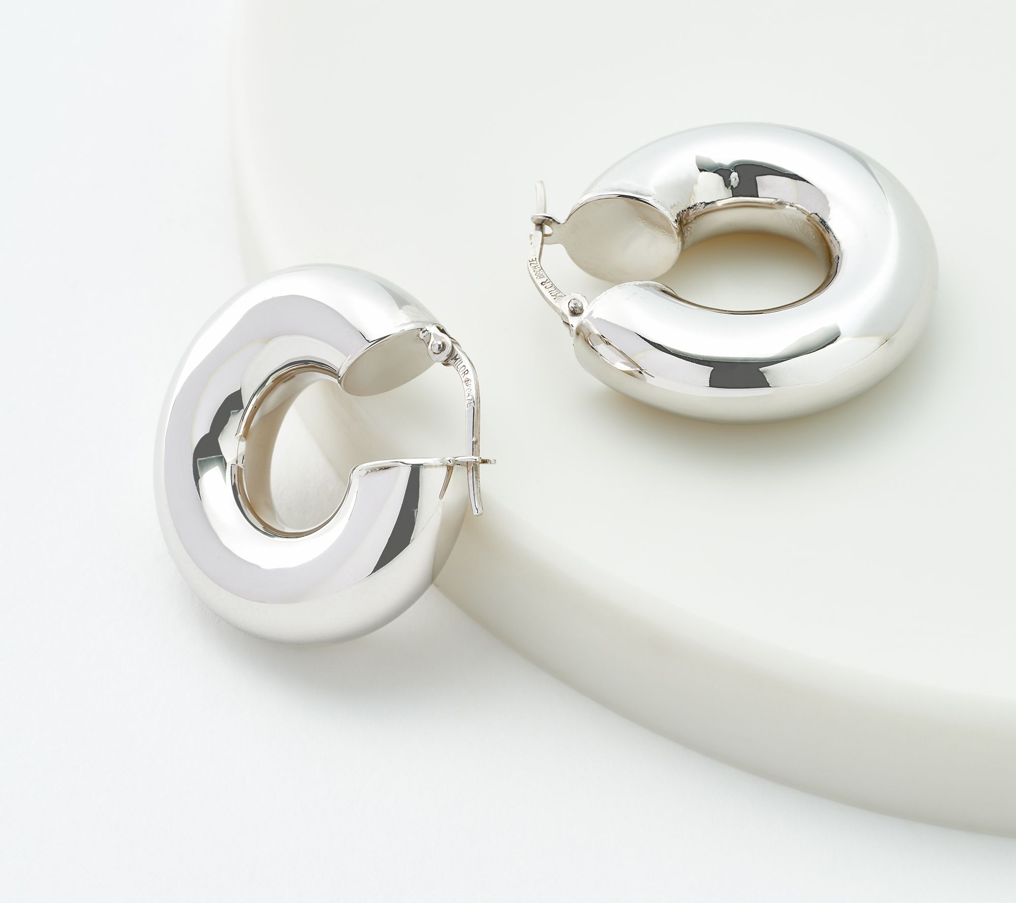 David Markstein Bronze 7.5mm Polished 1" Hoop Earrings